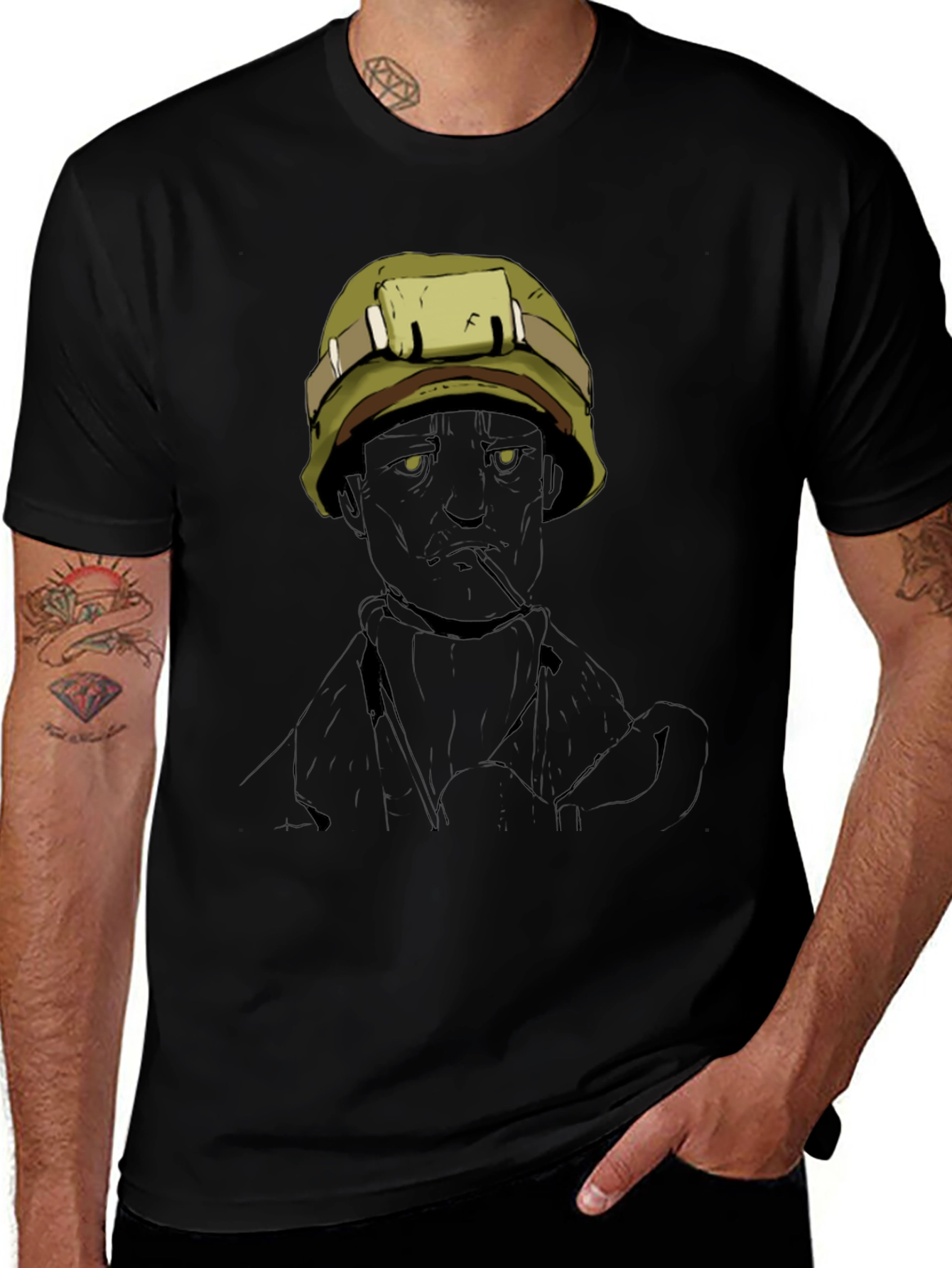 Graphic Tee: Vietnam Soldier Art T-Shirt
