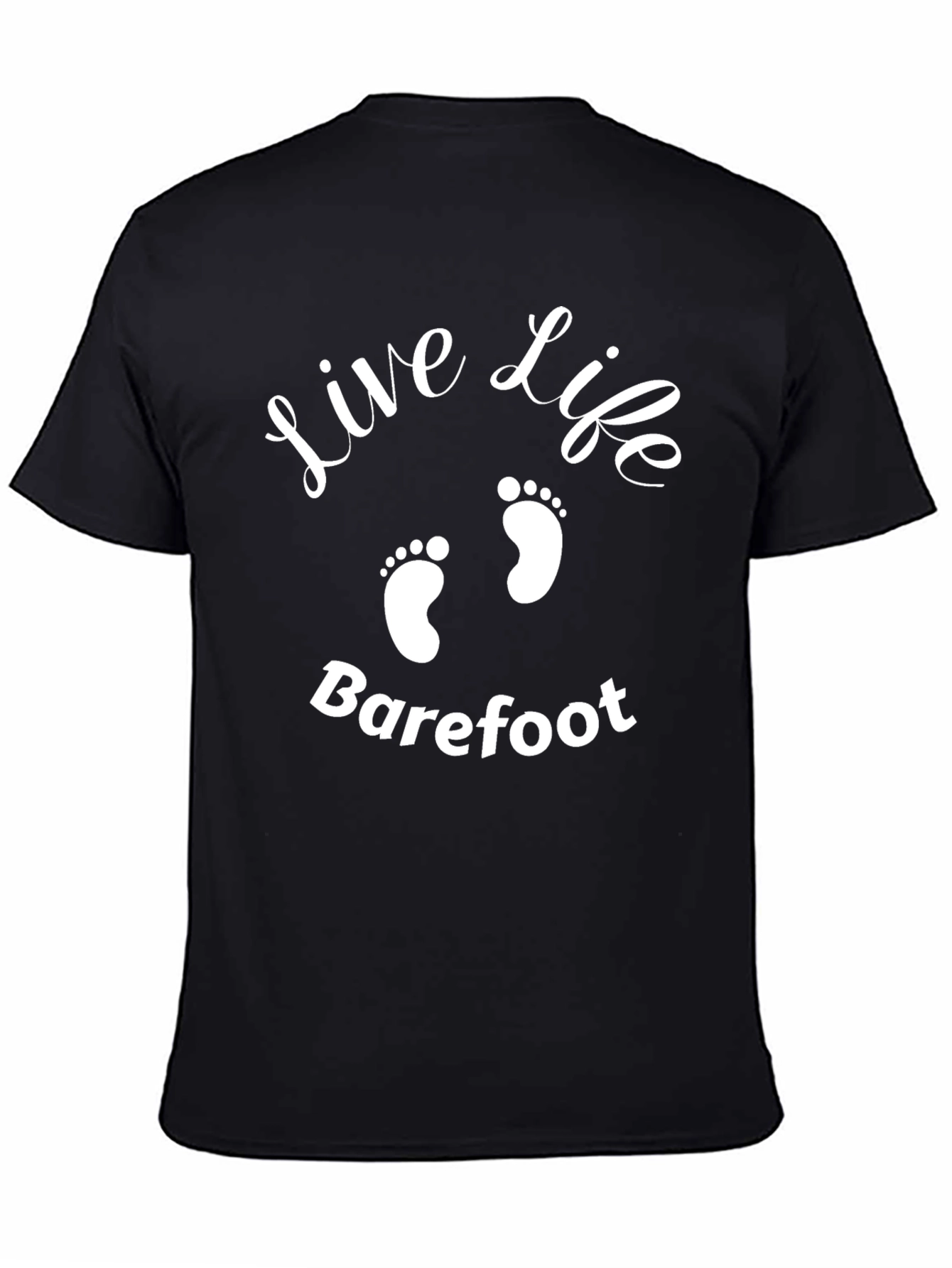 Live Life Barefoot Black T-Shirt