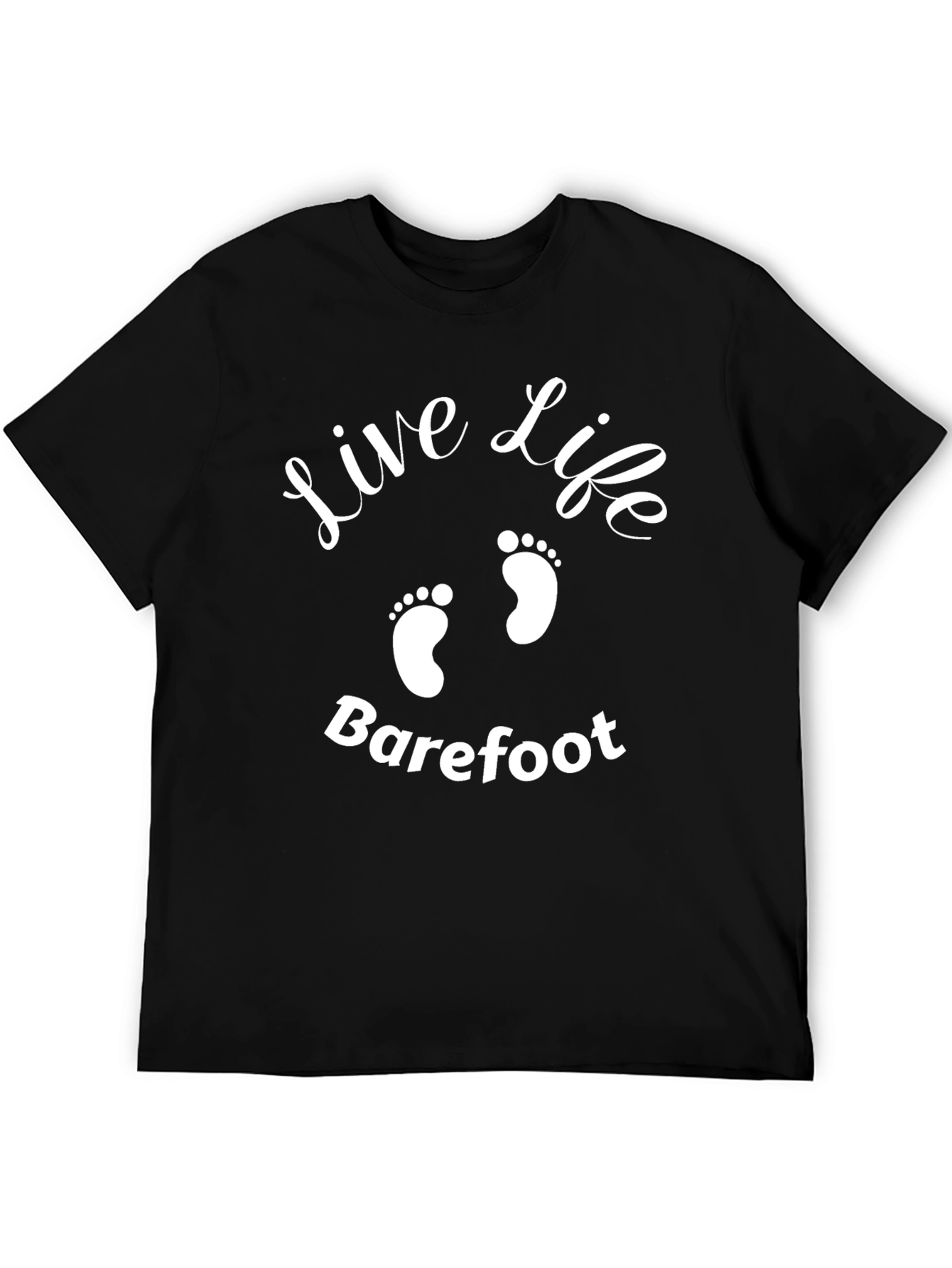 Live Life Barefoot Black T-Shirt