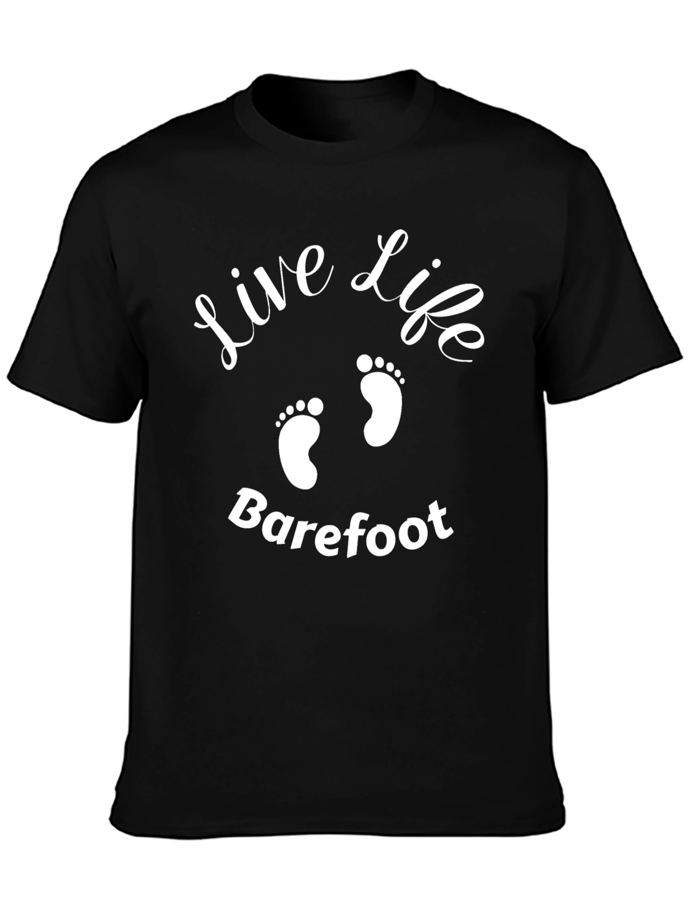 Live Life Barefoot Black T-Shirt