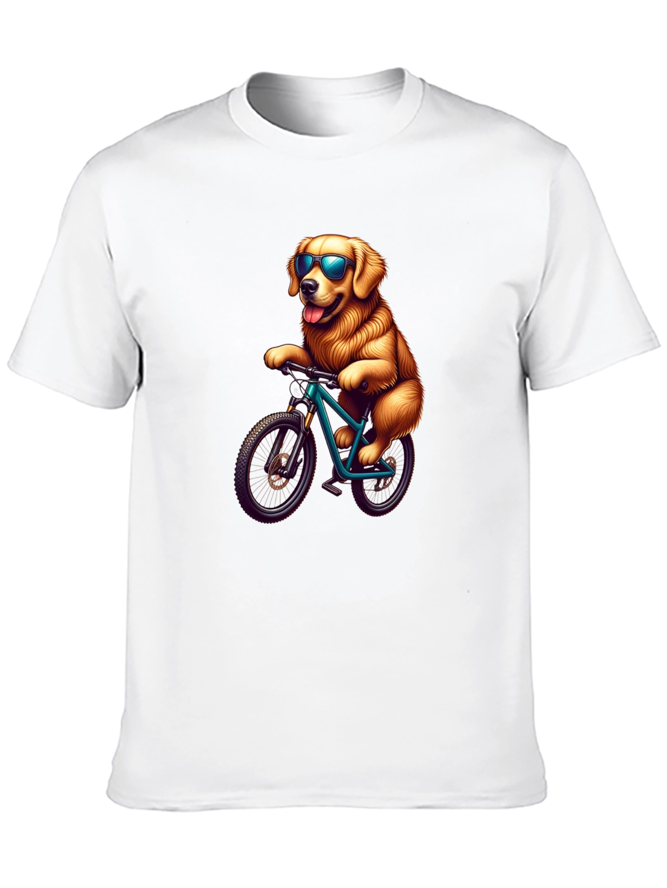 Dog on Bike Graphic Tee - Ride in Style