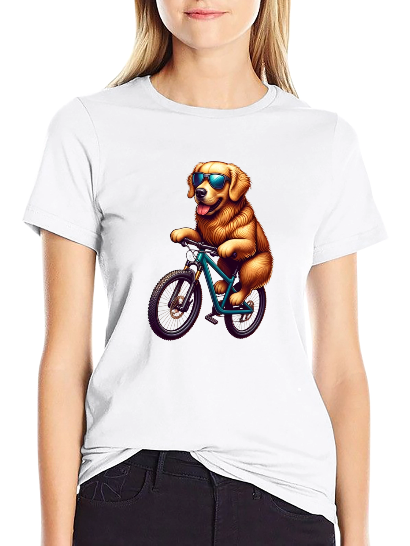 Dog on Bike Graphic Tee - Ride in Style