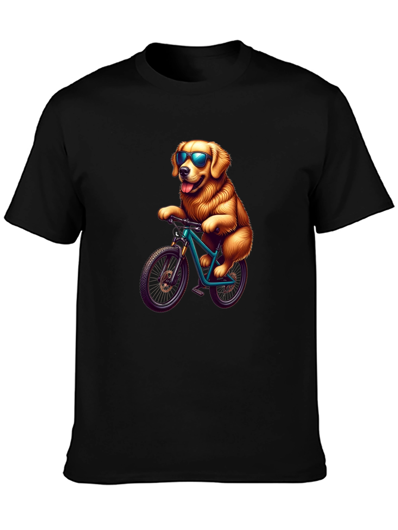 Dog on Bike Graphic Tee - Ride in Style