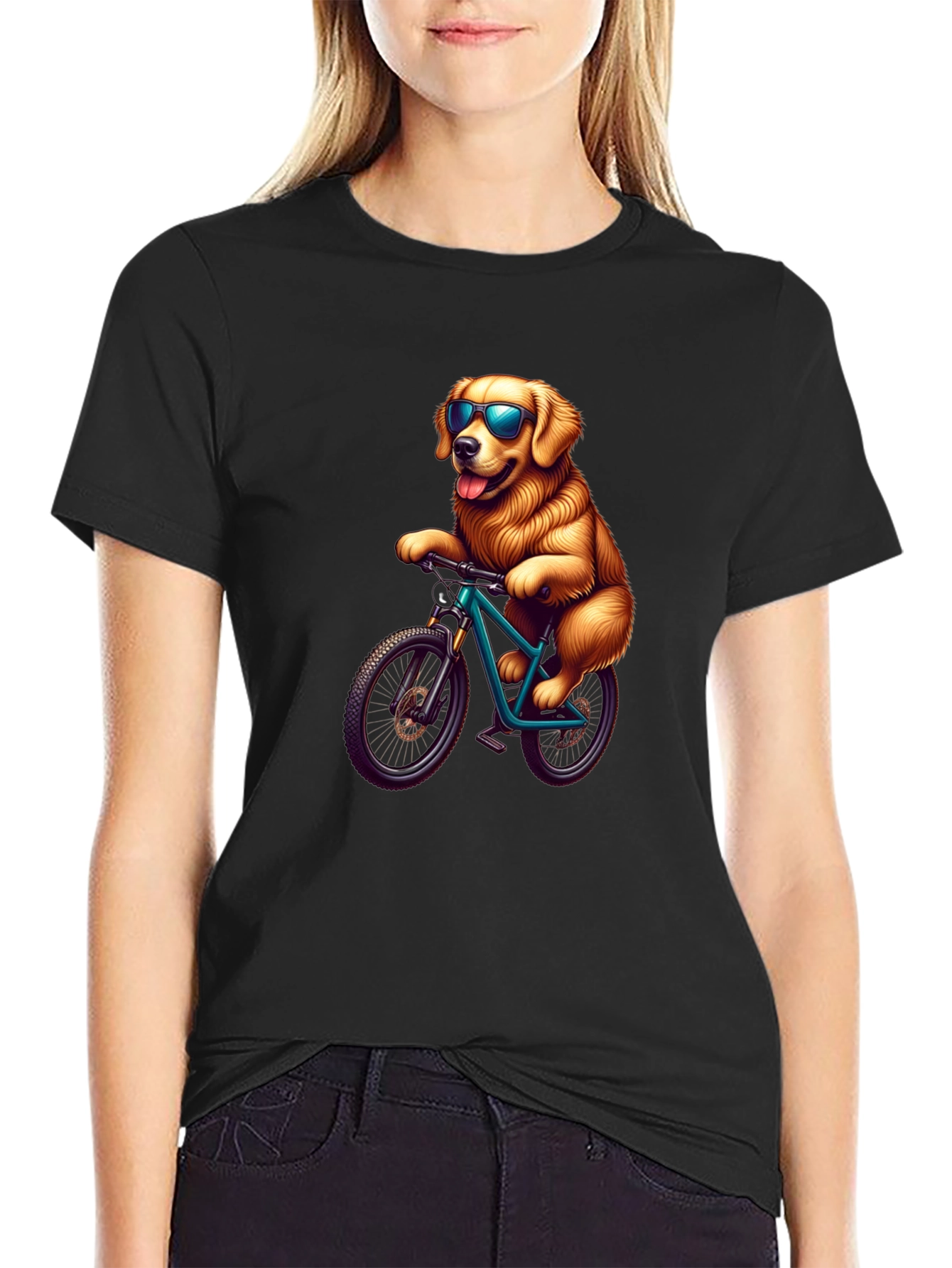 Dog on Bike Graphic Tee - Ride in Style