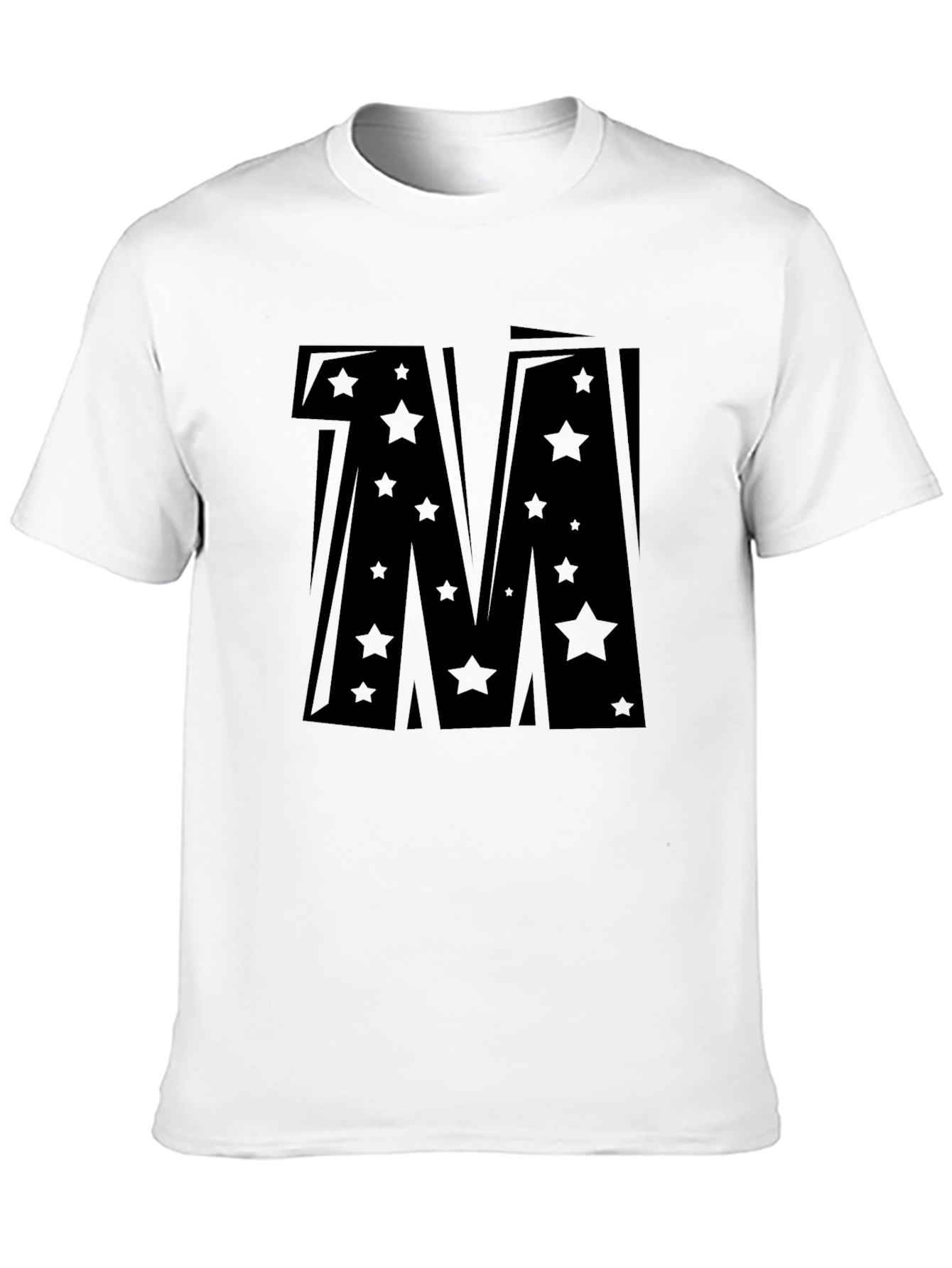 Bold Star Letter M Graphic T-Shirt