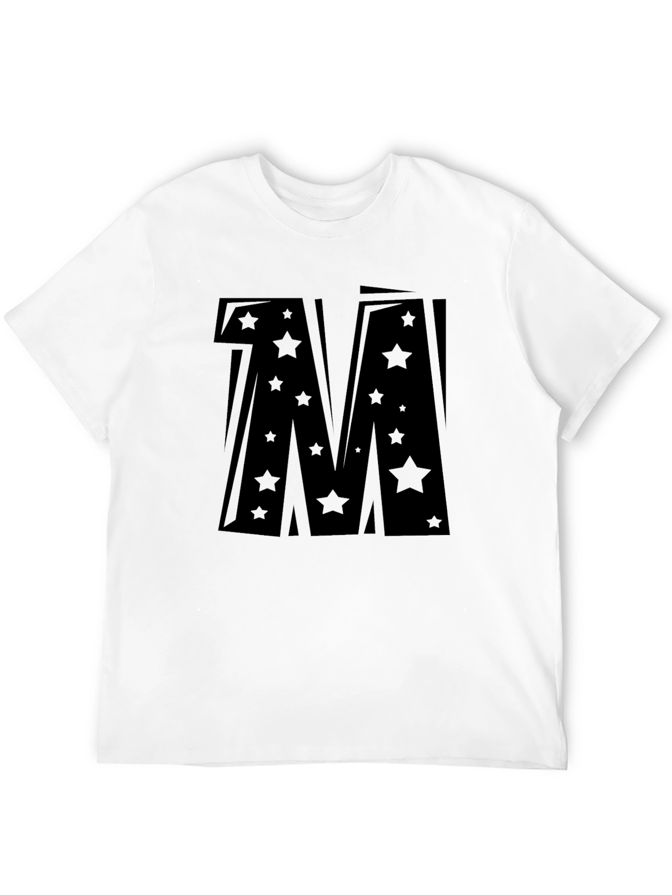 Bold Star Letter M Graphic T-Shirt