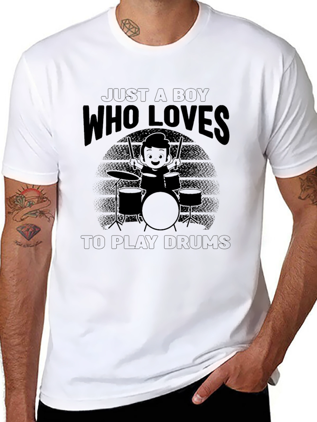 Just a Boy Who Loves To Play Drums T-Shirt