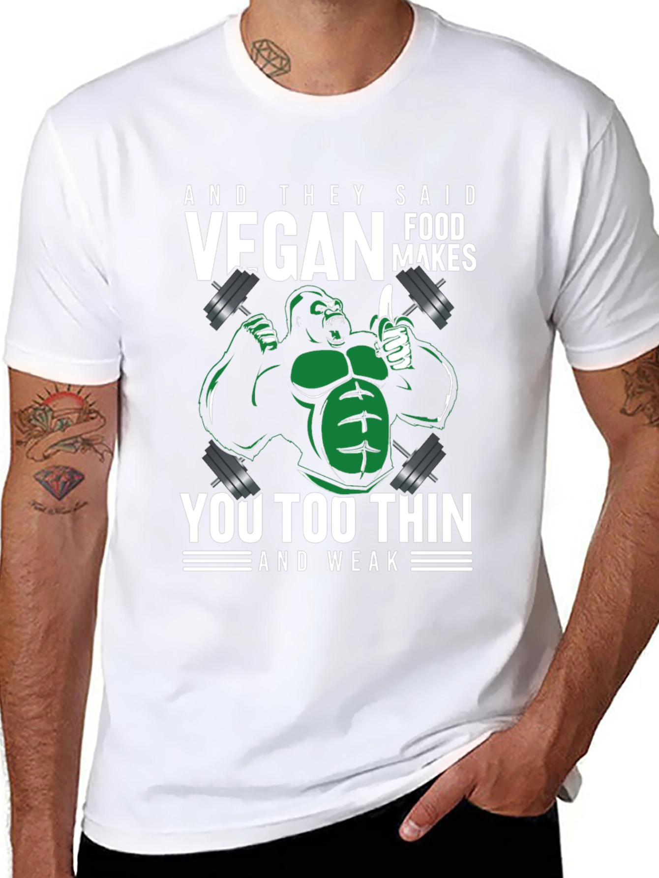 Vegan Gorilla T-Shirt - Strong & Healthy Vegan