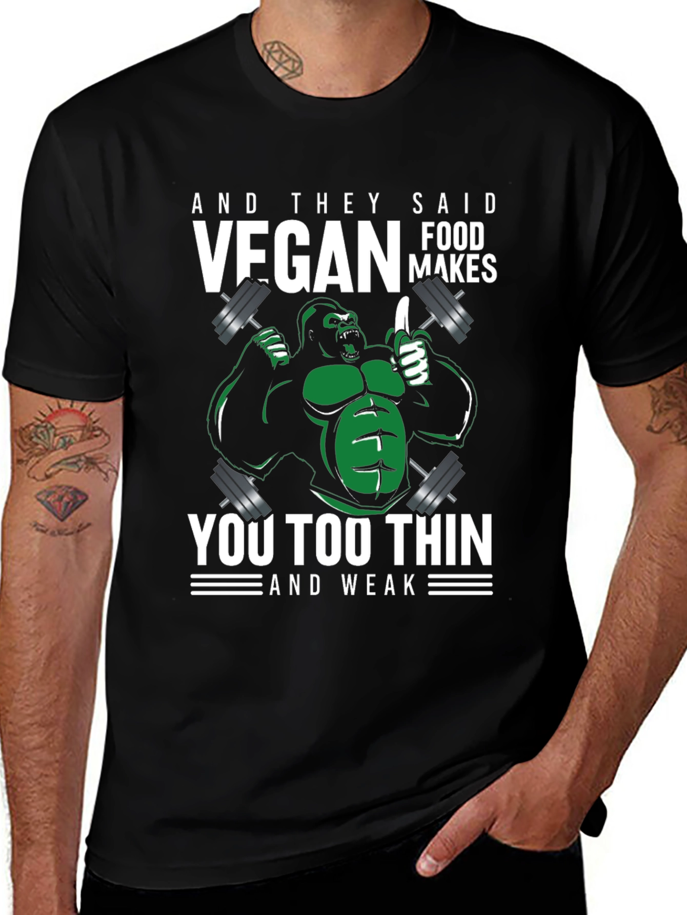 Vegan Gorilla T-Shirt - Strong & Healthy Vegan