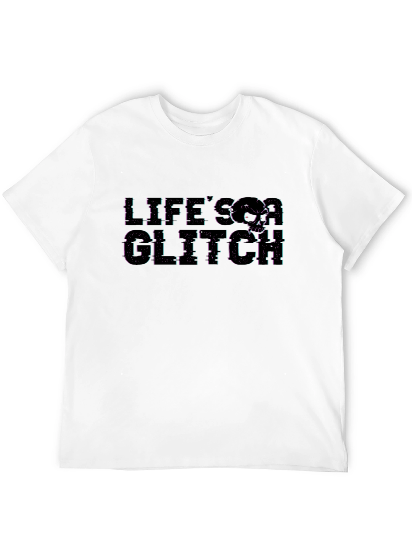Lifes a Glitch Black Graphic Tee