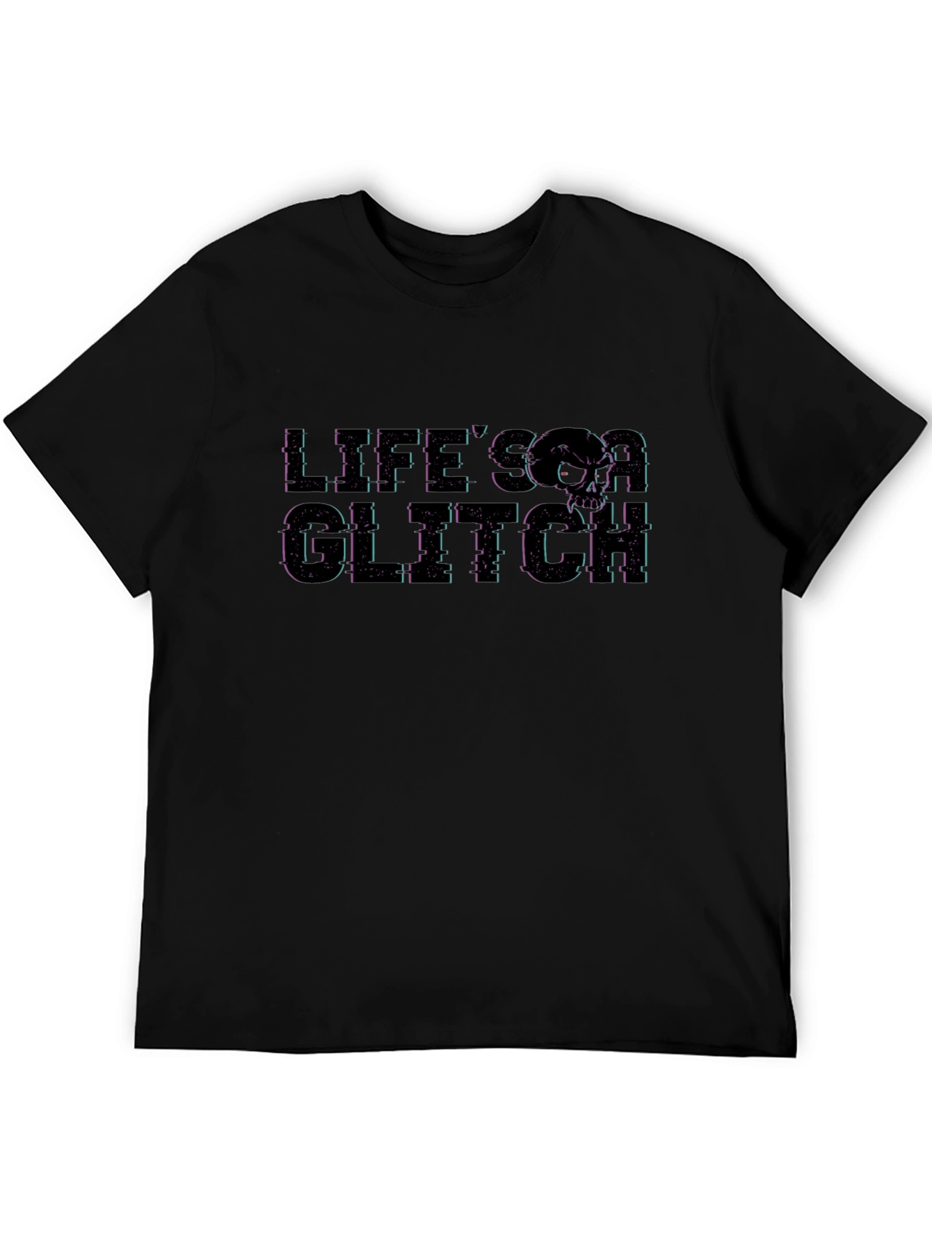 Lifes a Glitch Black Graphic Tee