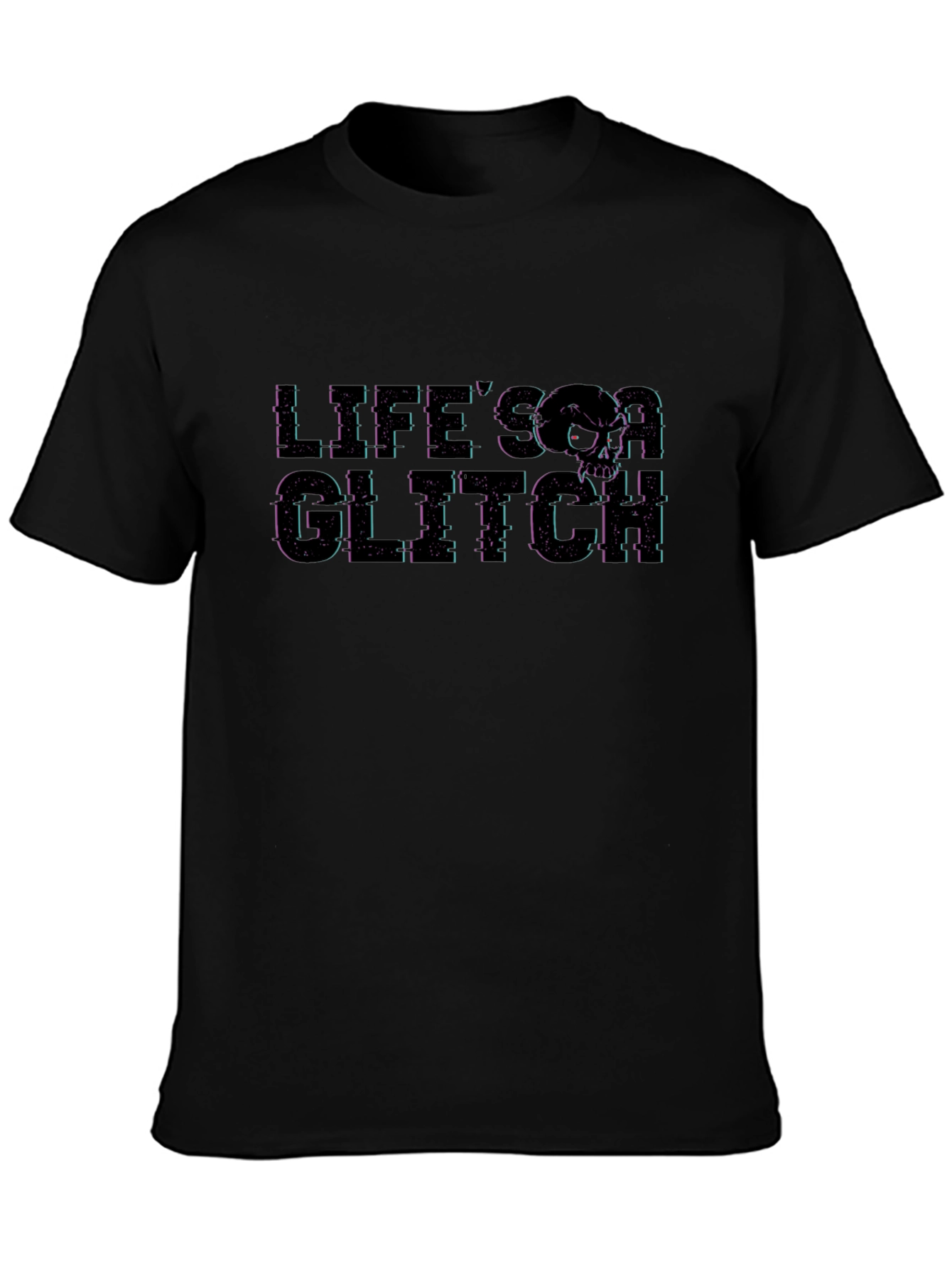 Lifes a Glitch Black Graphic Tee