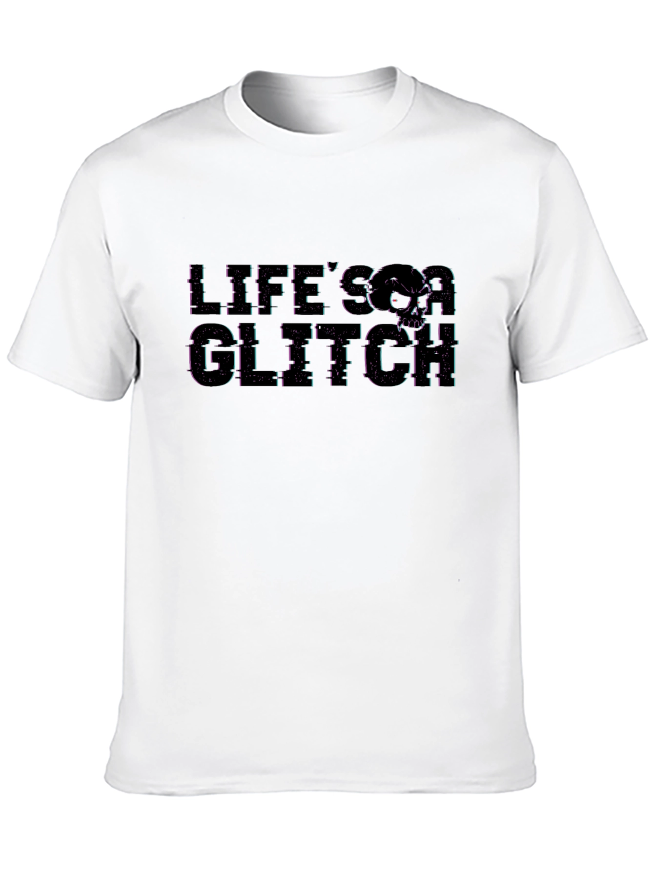 Lifes a Glitch Black Graphic Tee