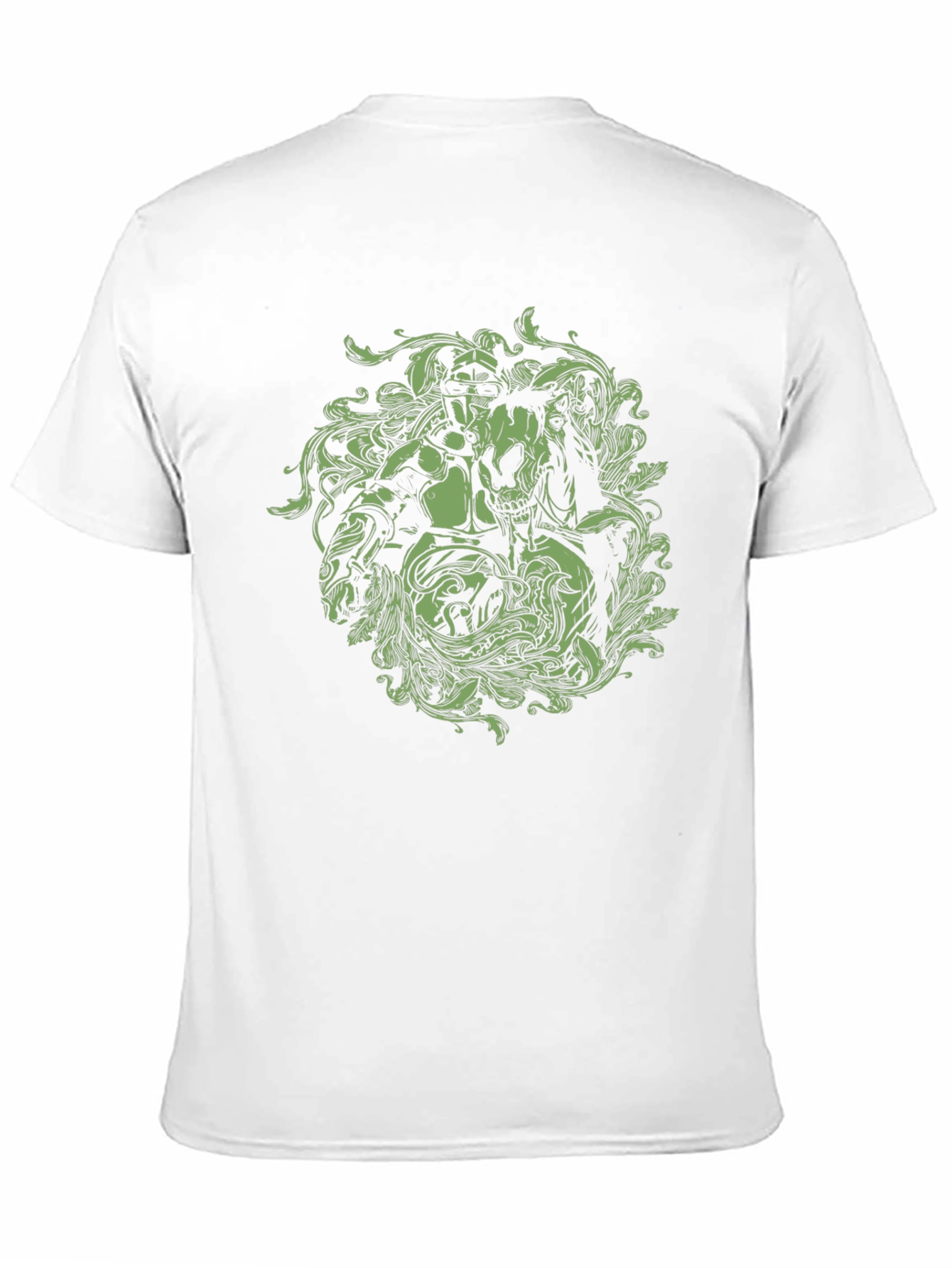 Black Graphic T-Shirt - Knight and Skull