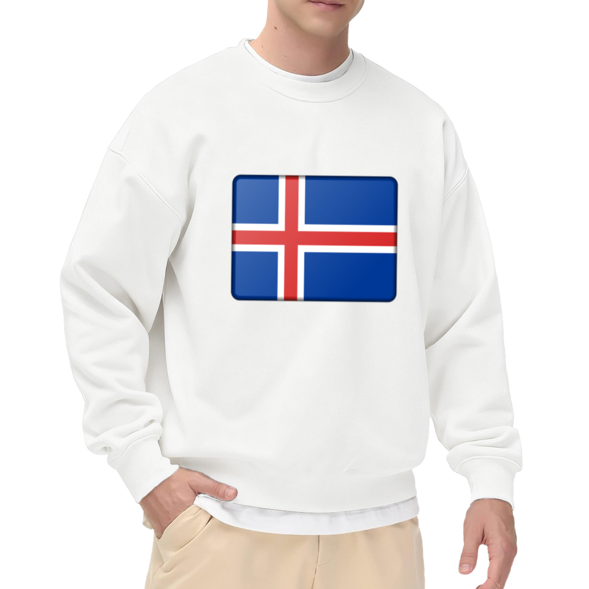 Cross & American Flag Patriotic Graphic ԲÁìÎÀÒÂ - Unique Design Pullover Sweatshirt