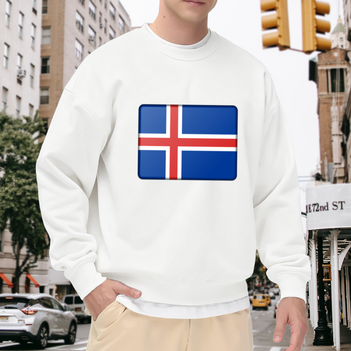 Cross & American Flag Patriotic Graphic ԲÁìÎÀÒÂ - Unique Design Pullover Sweatshirt