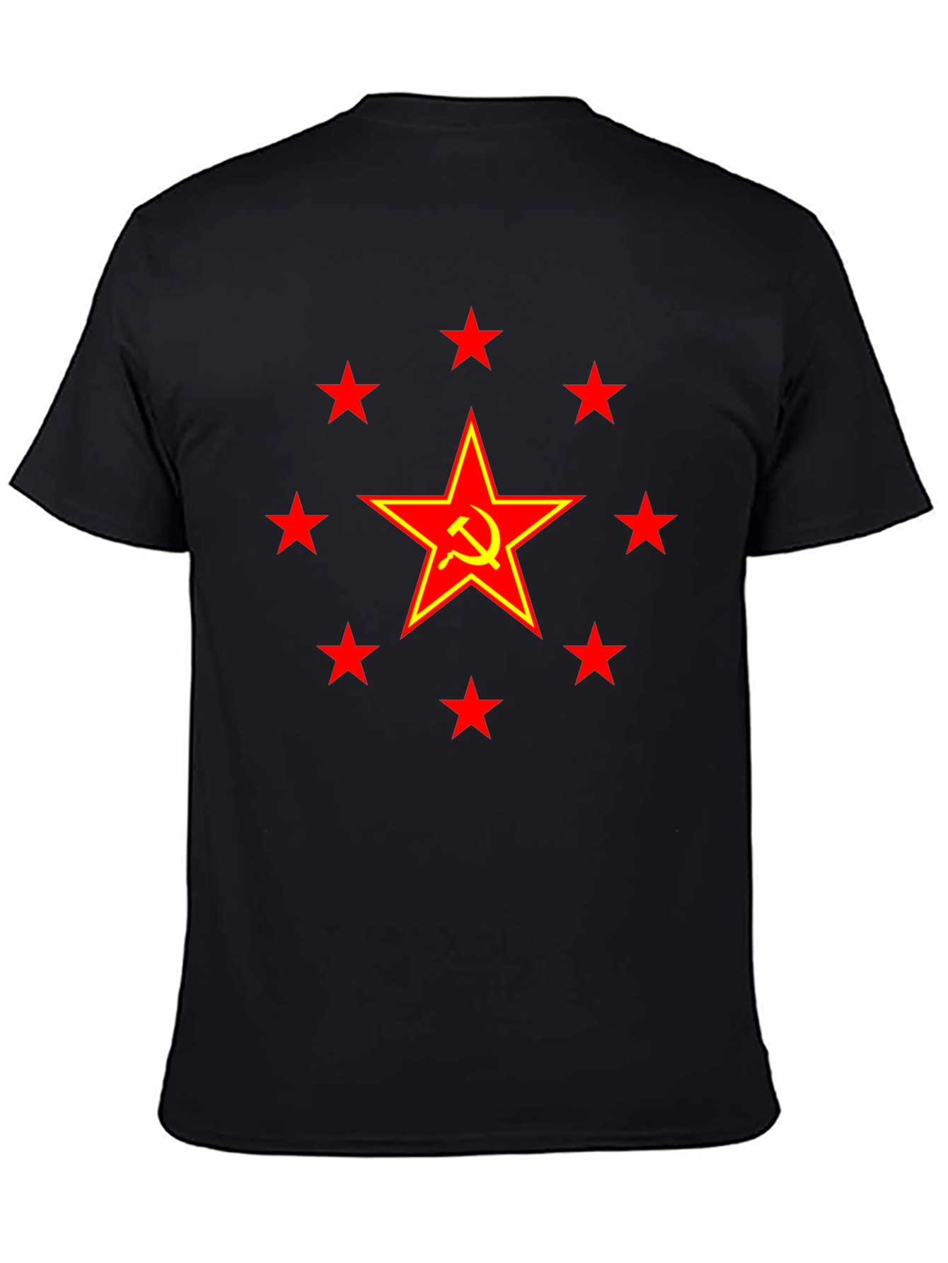 Red Star Hammer & Sickle Graphic Tee - Black