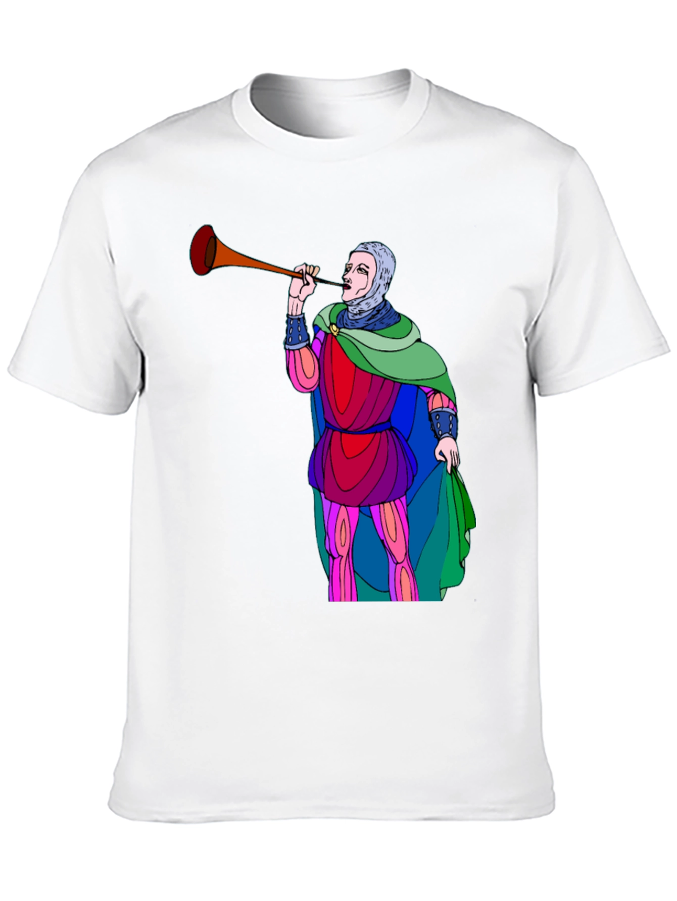 Medieval Trumpeter Graphic Tee - Unique Design