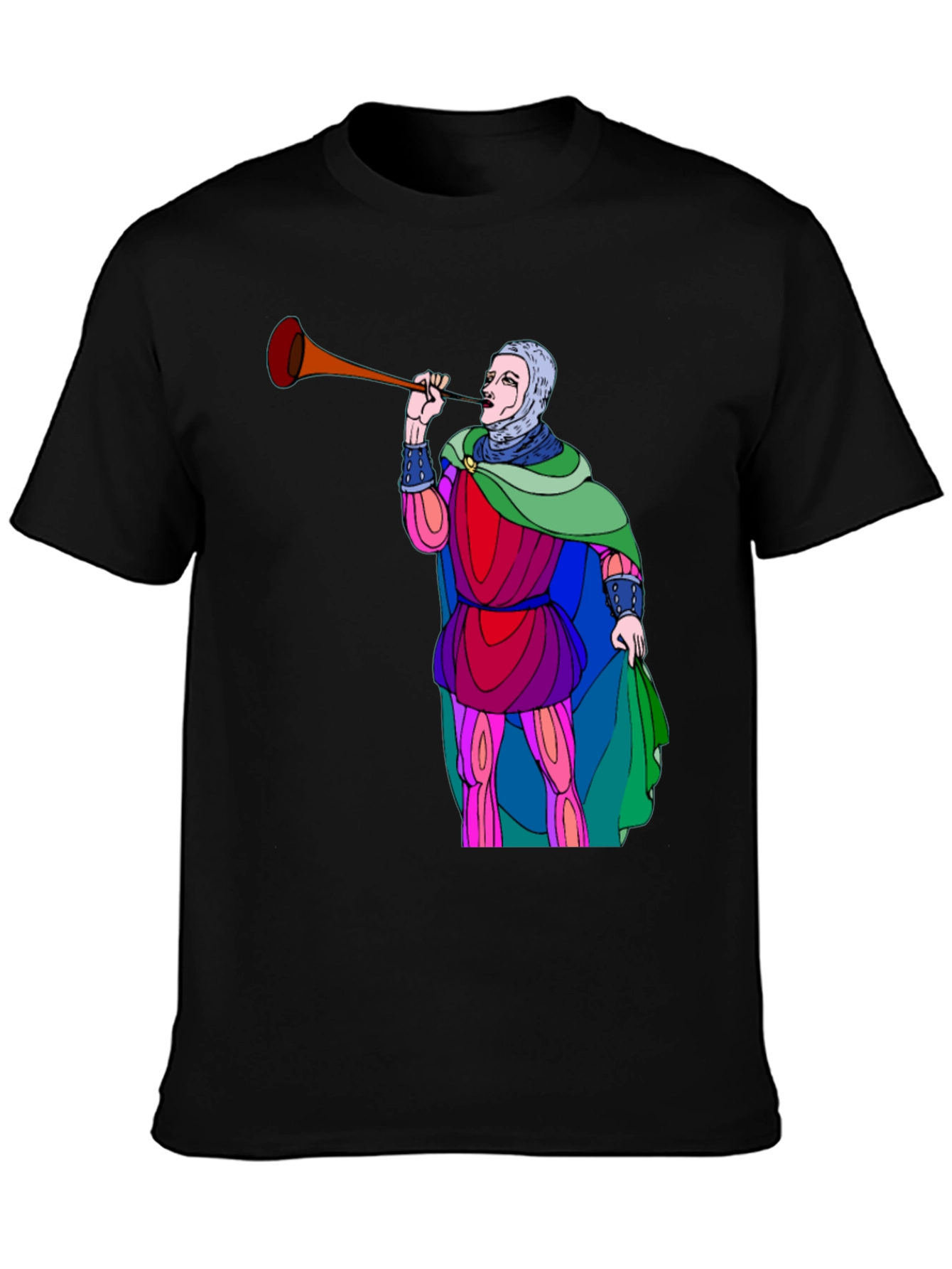 Medieval Trumpeter Graphic Tee - Unique Design