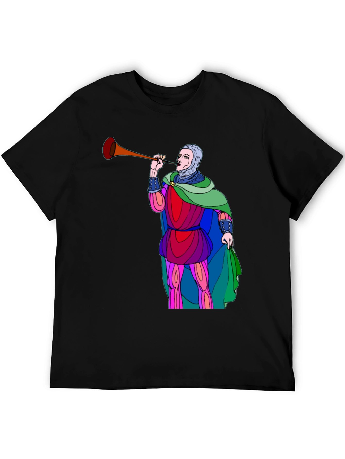 Medieval Trumpeter Graphic Tee - Unique Design