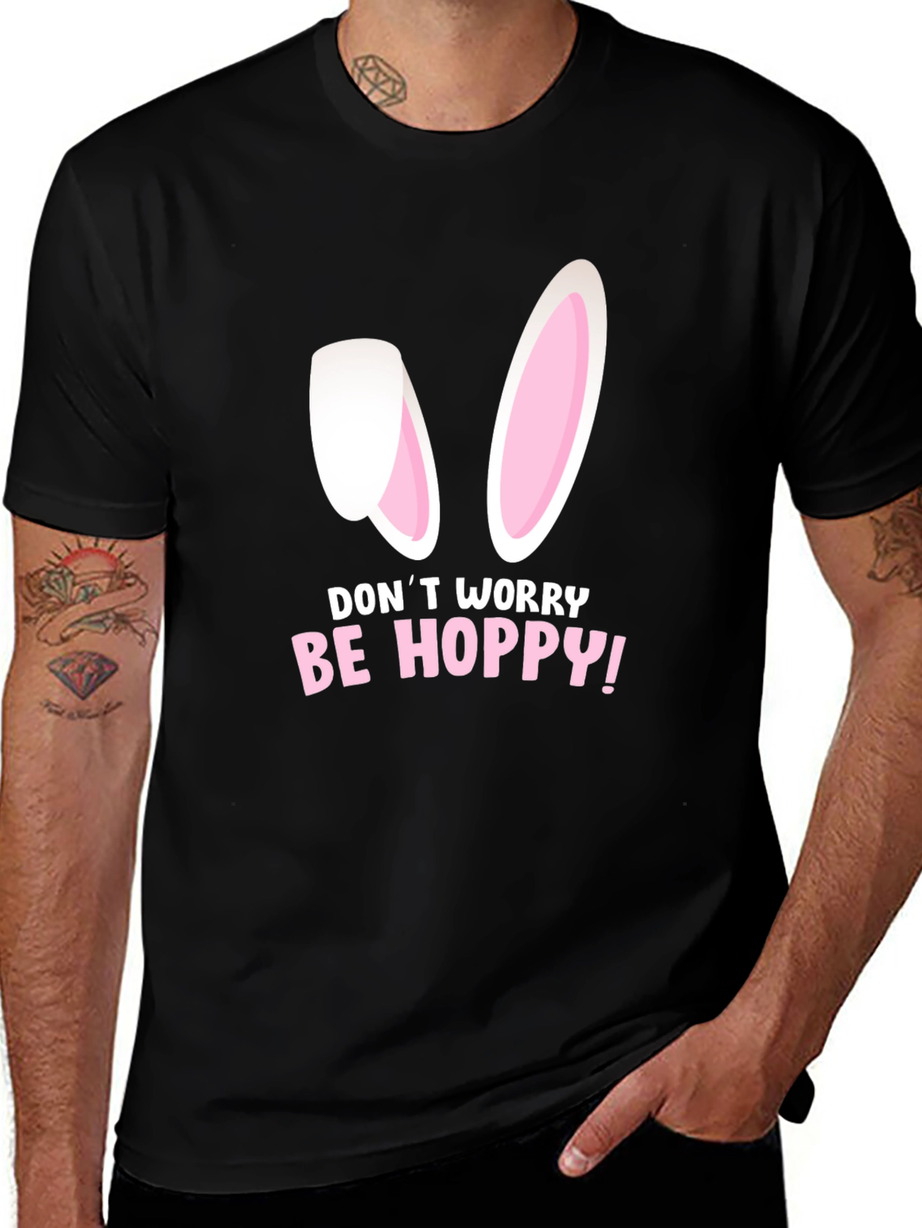 Be Hoppy Easter Graphic Tee - Black