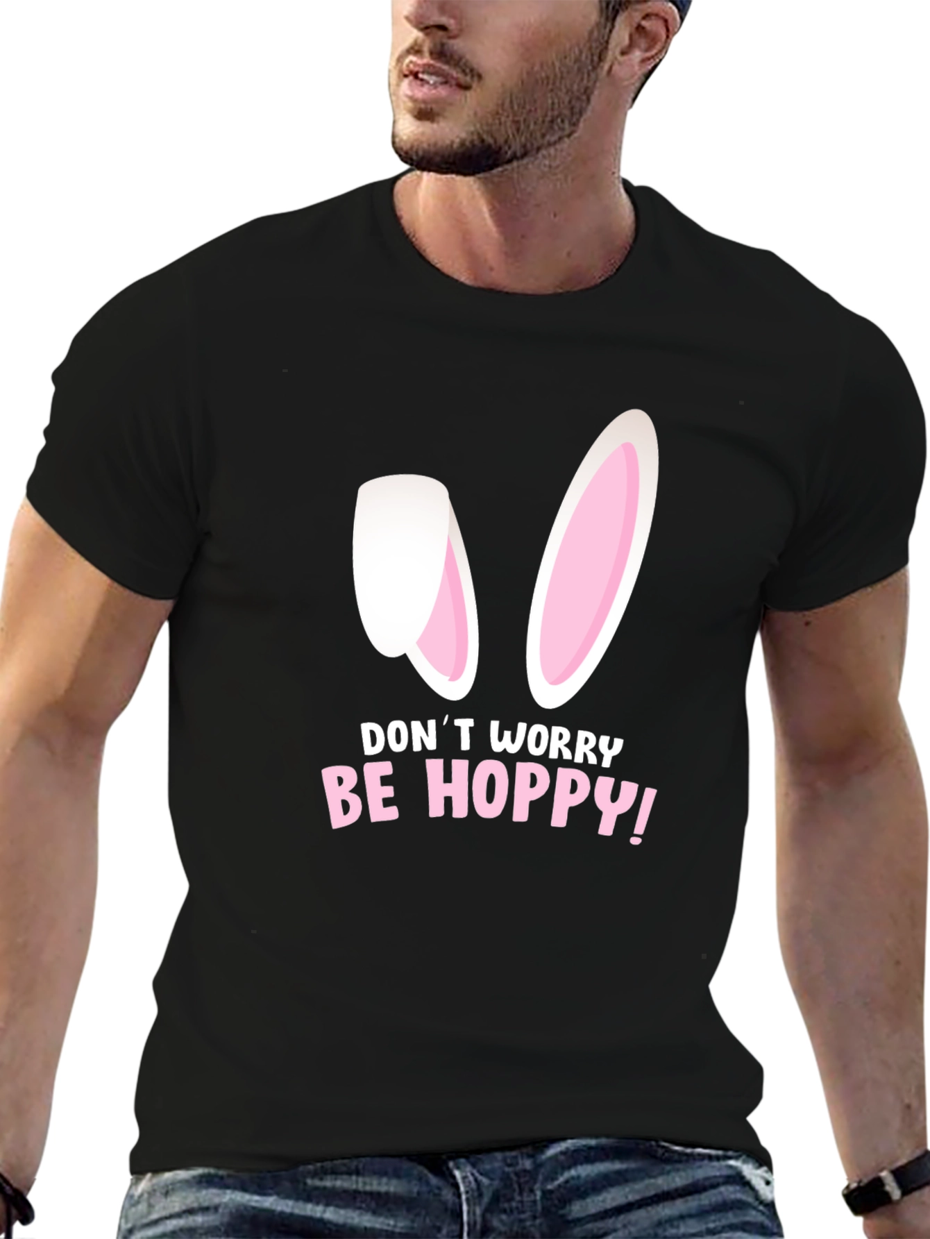 Be Hoppy Easter Graphic Tee - Black