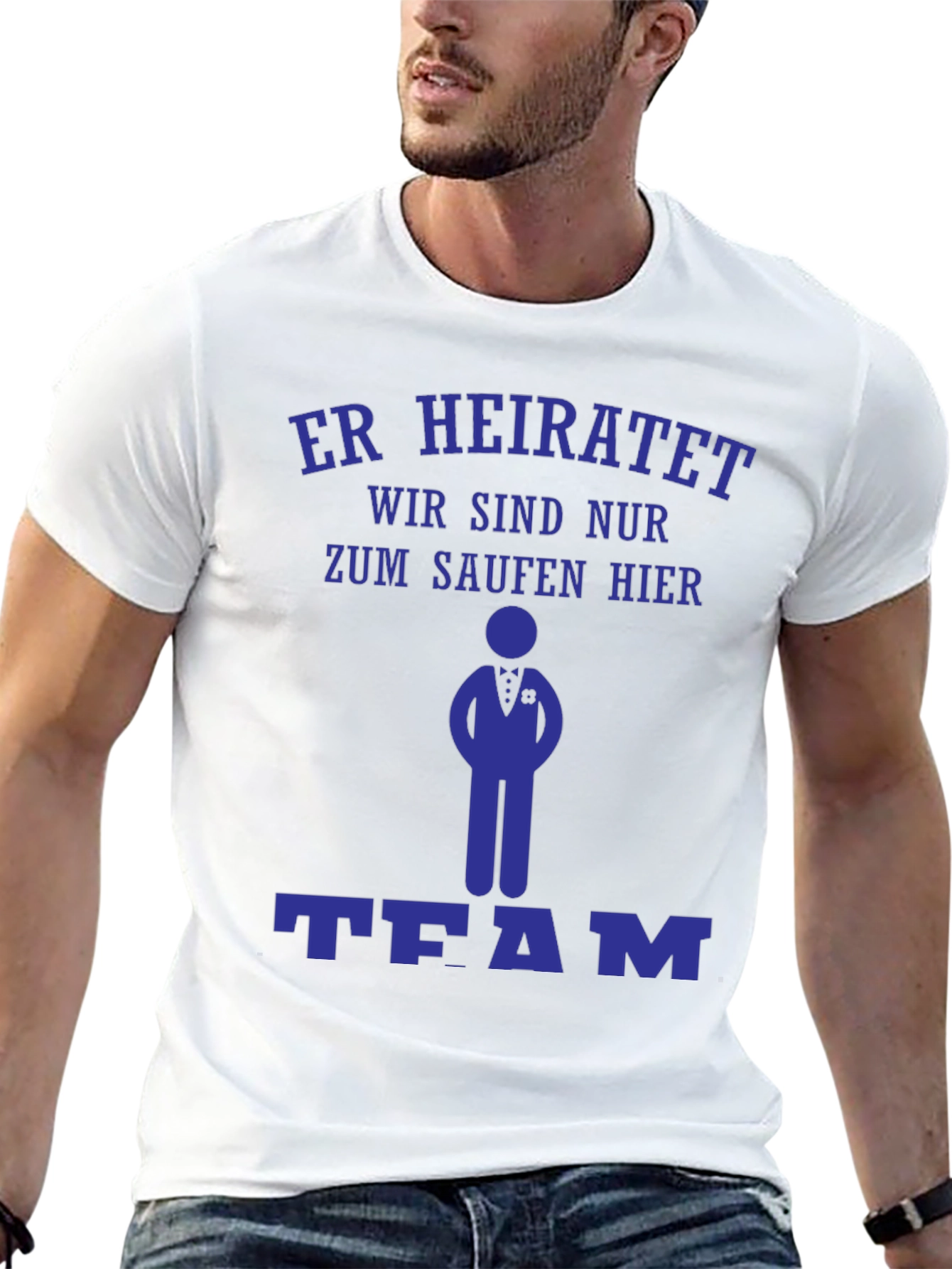 Humorous Er Heiratet Bachelor Party T-Shirt