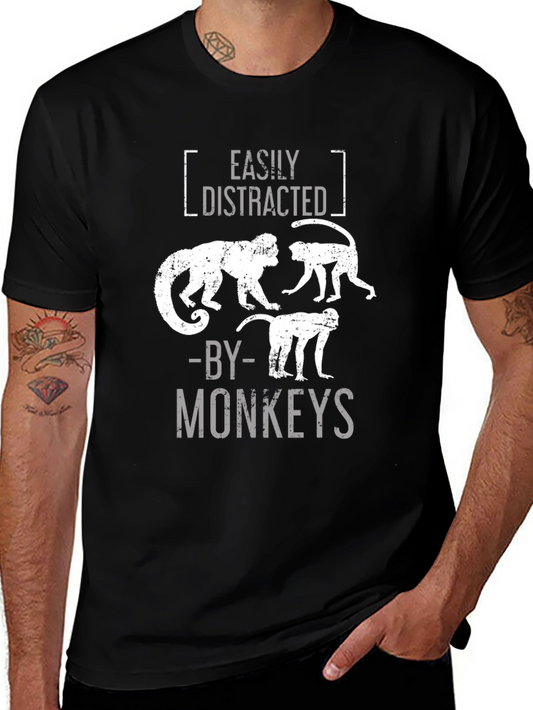 Easily Distracted By Monkeys Graphic T-Shirt
