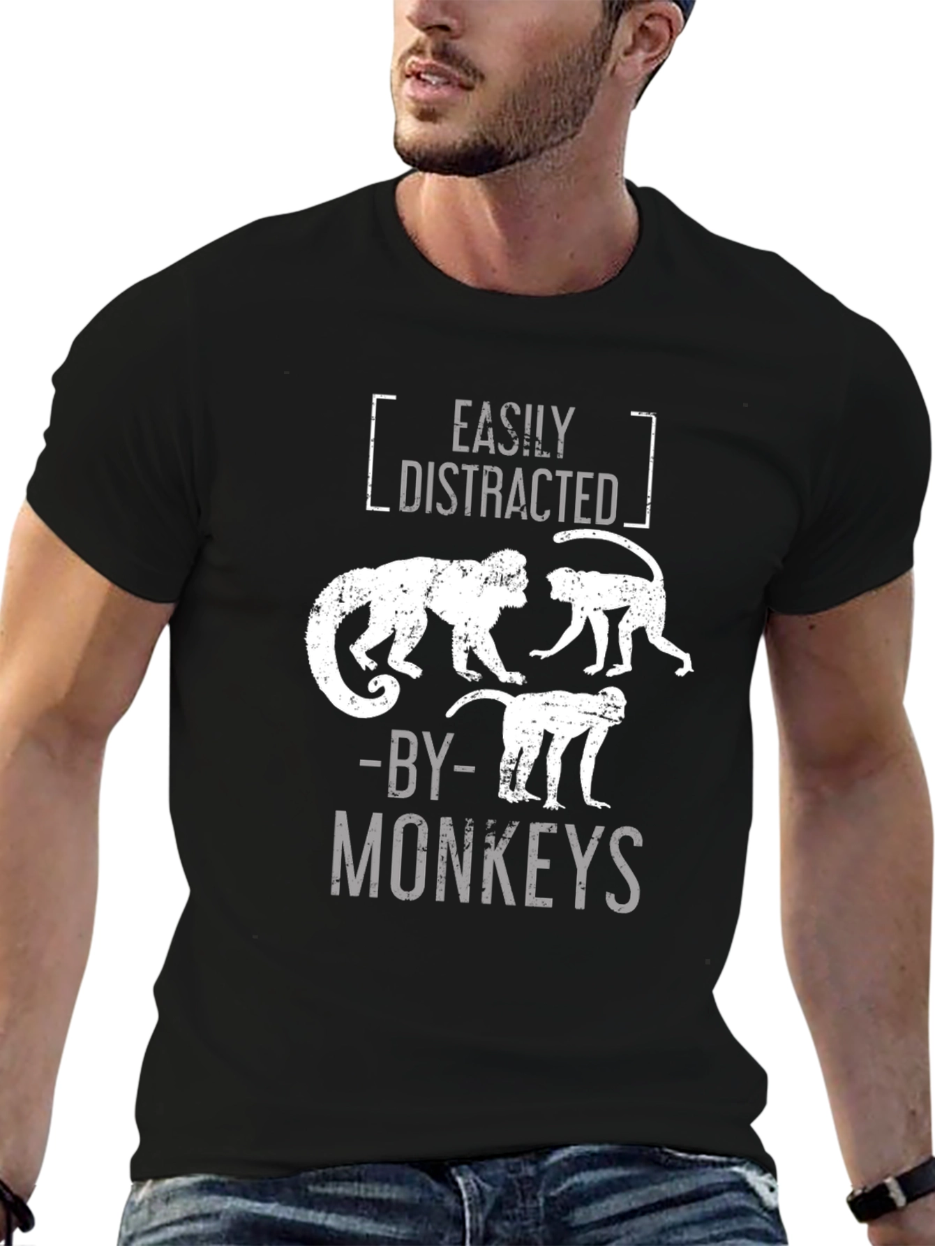 Easily Distracted By Monkeys Graphic T-Shirt