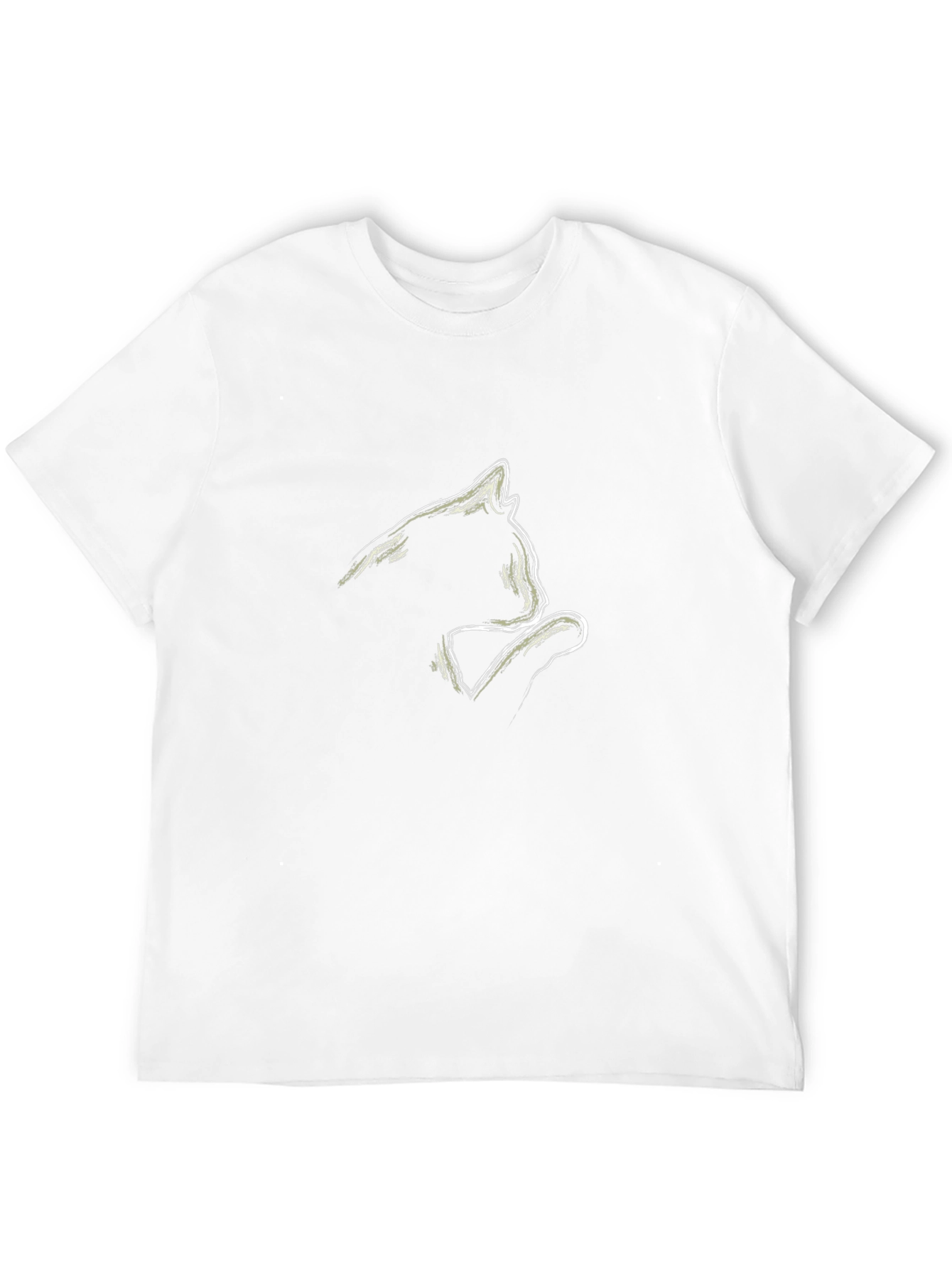 Minimalist Cat Sketch Black T-Shirt