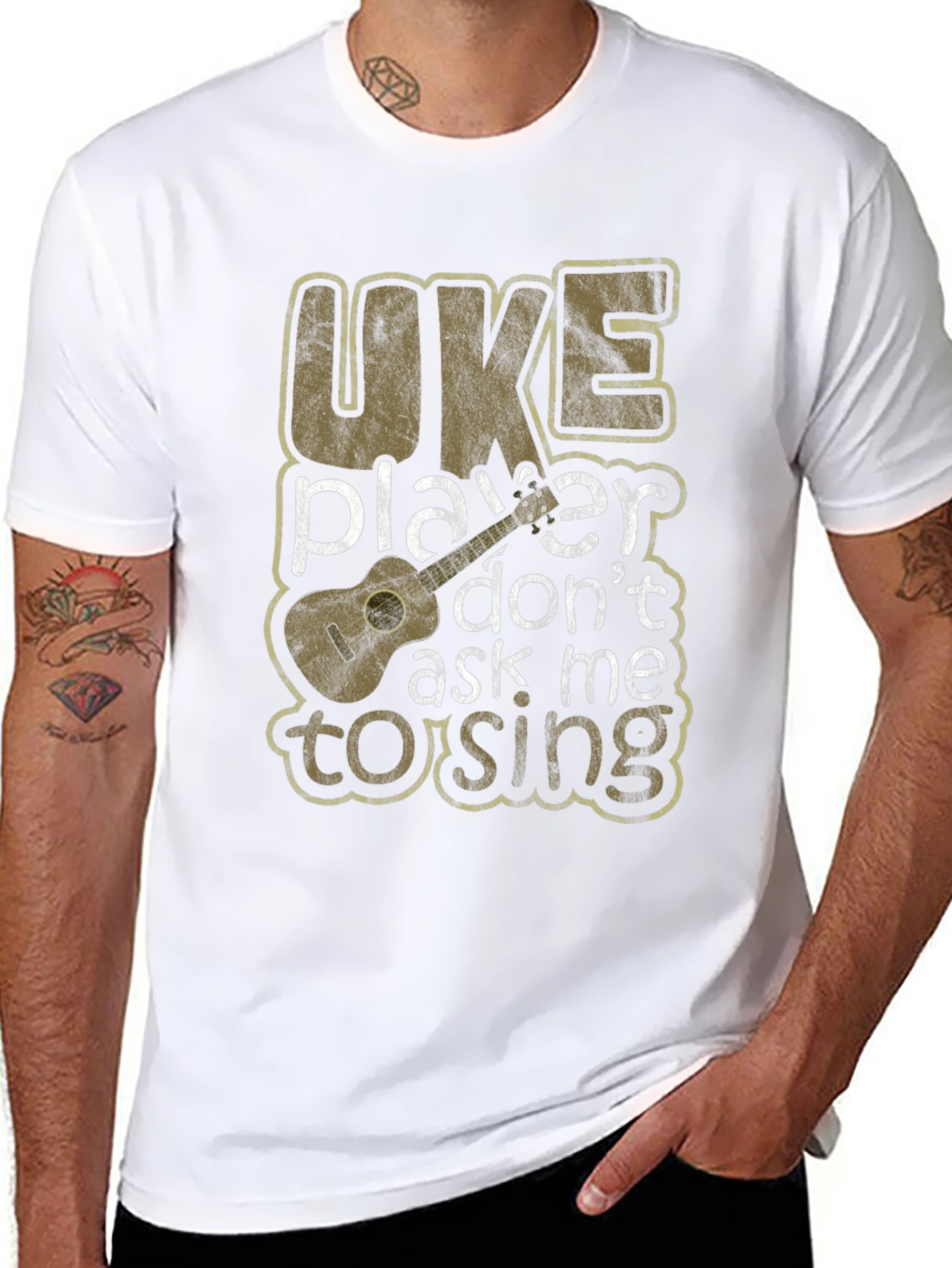 Uke Player Dont Ask Me To Sing Graphic T-Shirt