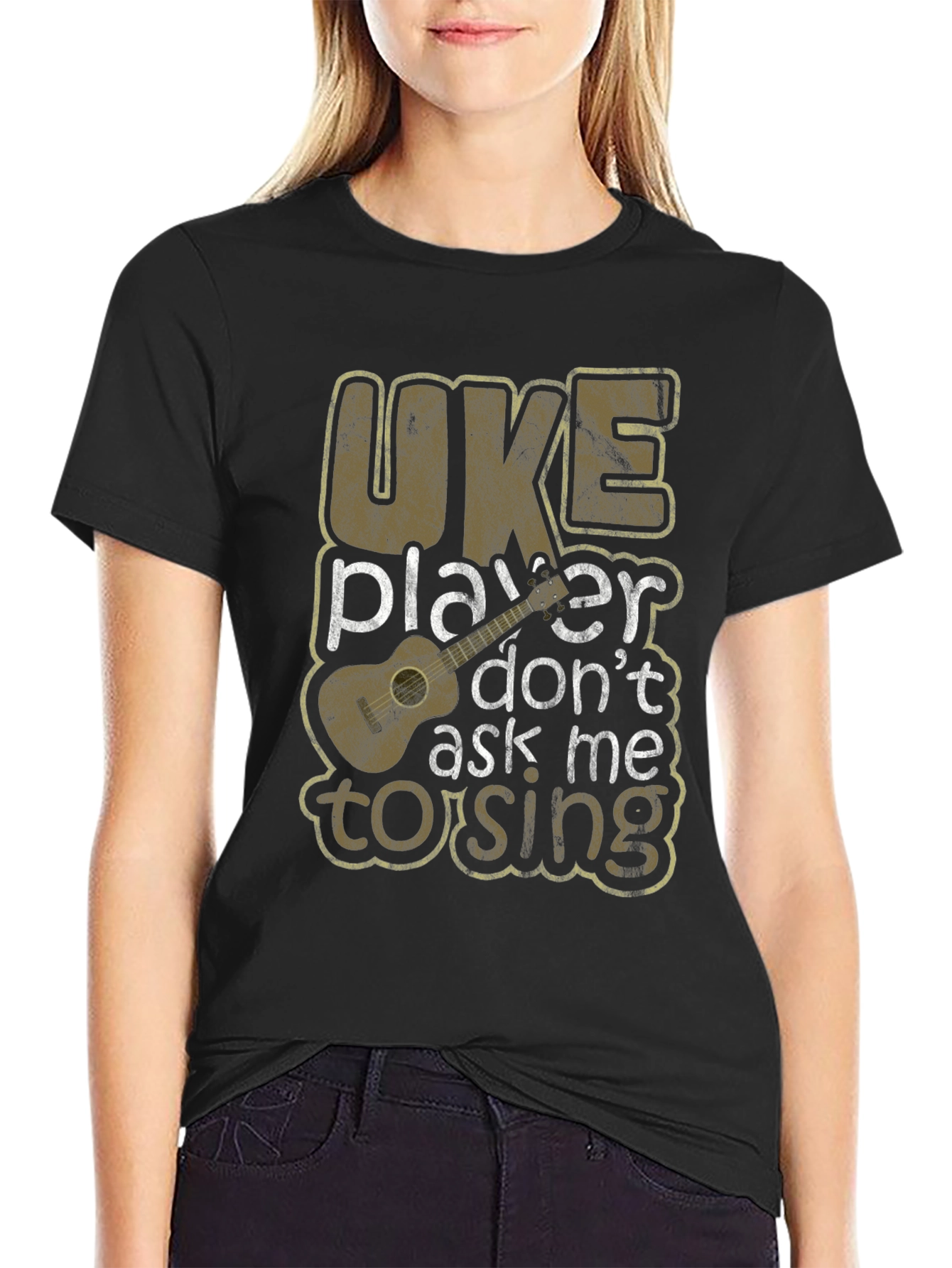 Uke Player Dont Ask Me To Sing Graphic T-Shirt