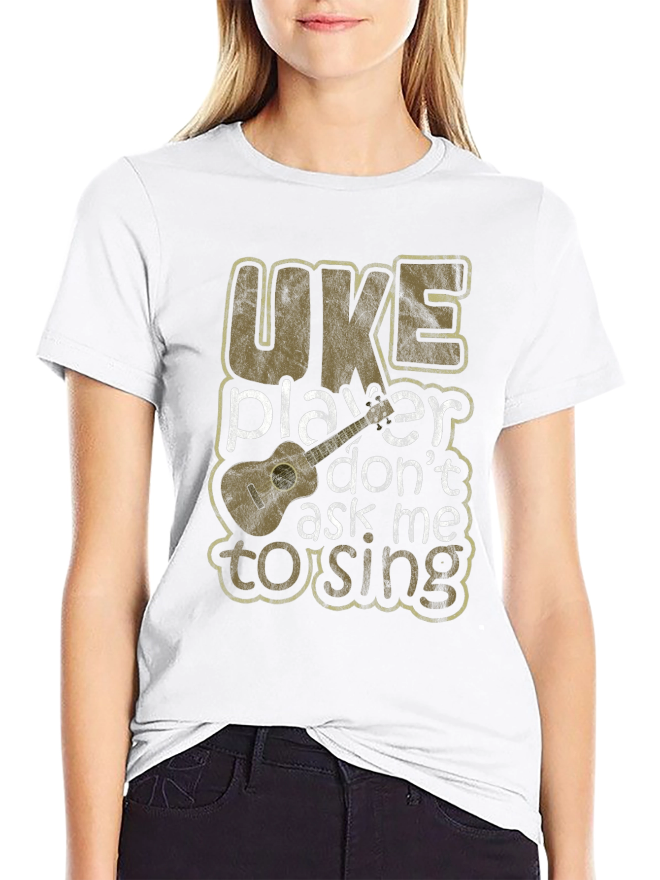 Uke Player Dont Ask Me To Sing Graphic T-Shirt