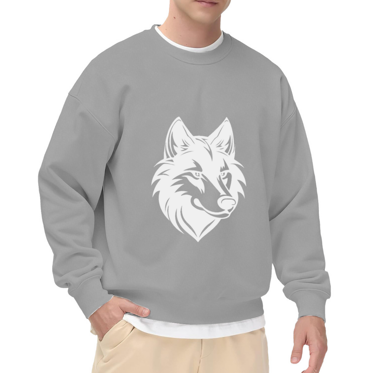 Wolf Graphic - Crewneck Sweatshirt | Wolf Lover, Wolf Gift, Animal Design Gift