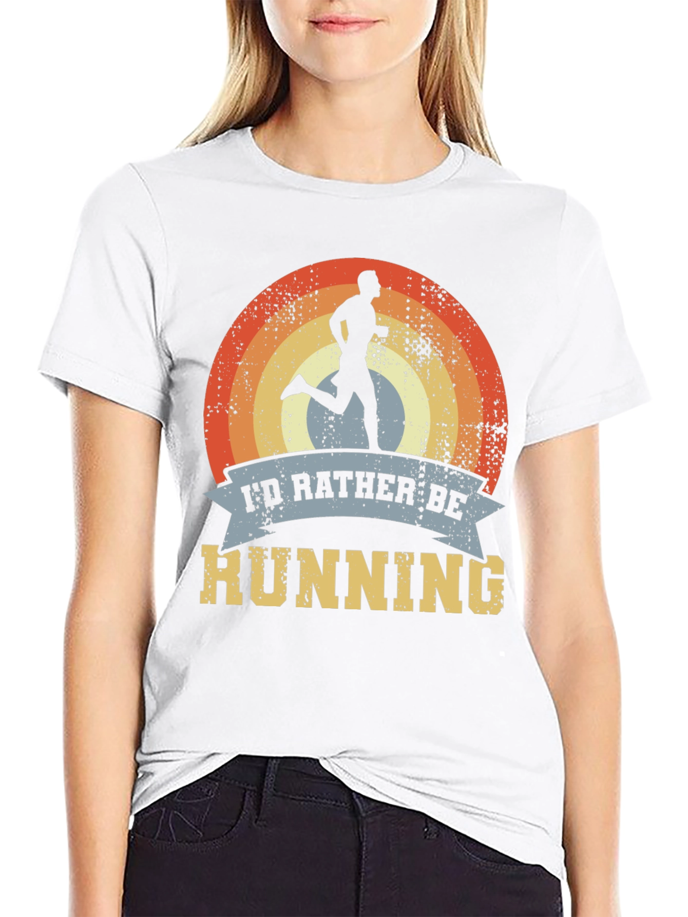 Retro Running T-Shirt - Id Rather Be Running