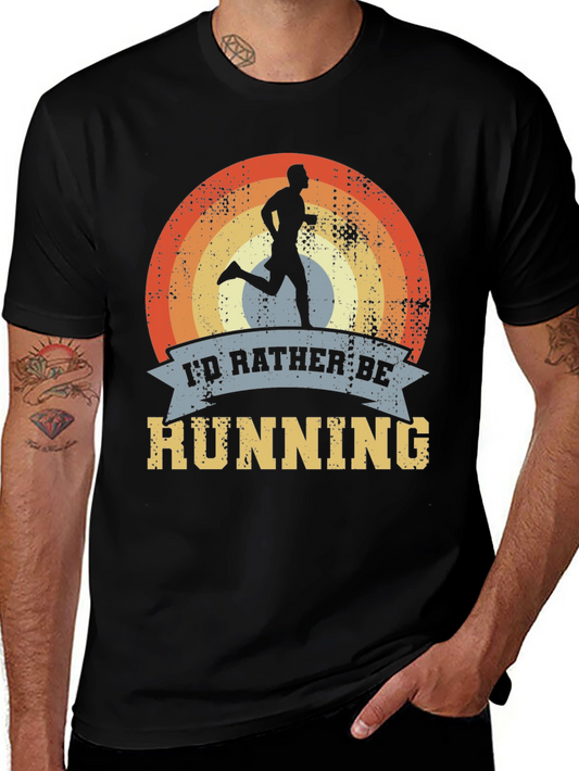 Retro Running T-Shirt - Id Rather Be Running