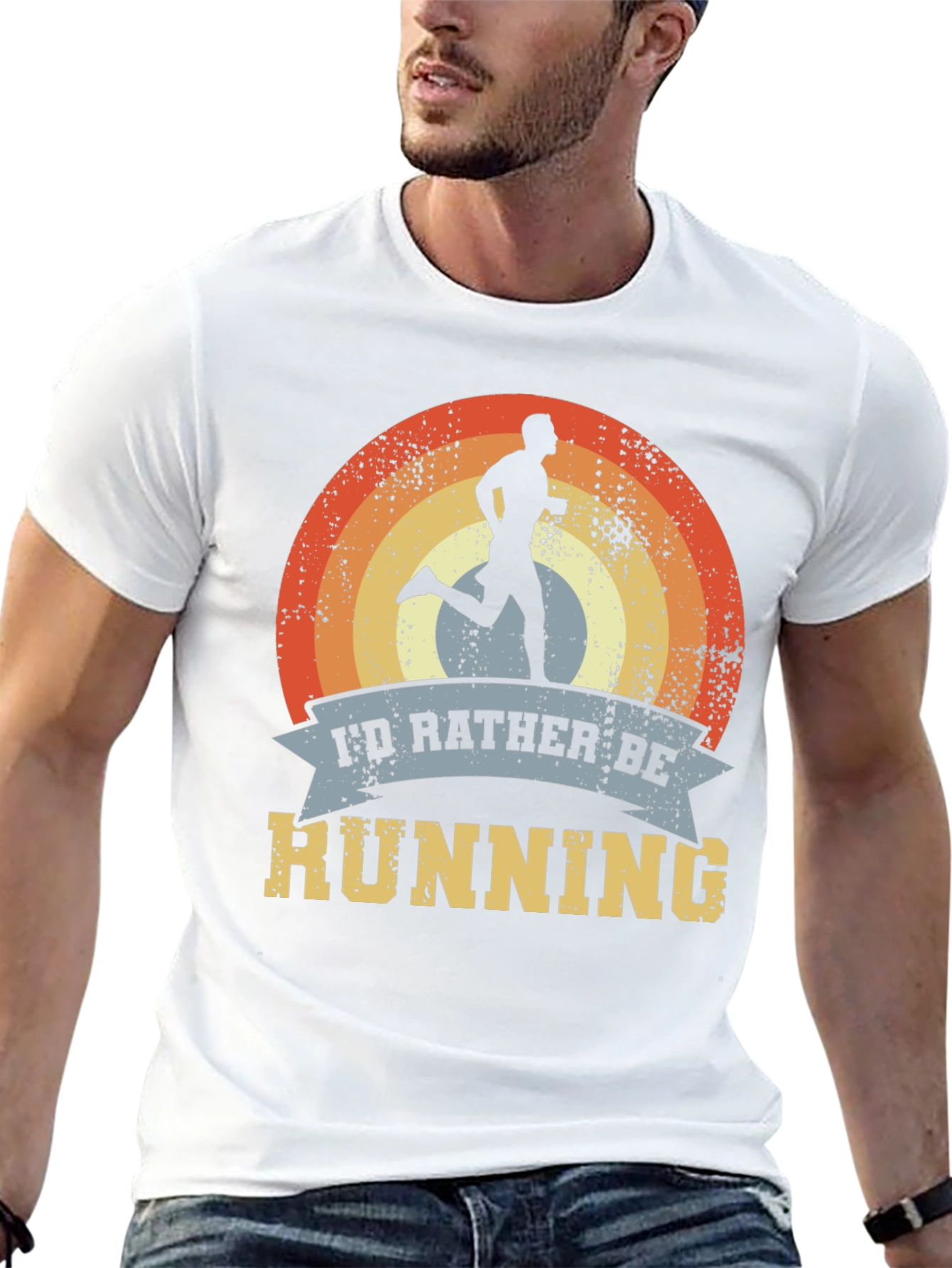 Retro Running T-Shirt - Id Rather Be Running