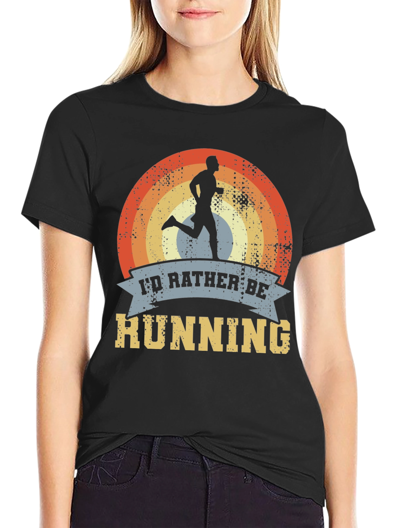 Retro Running T-Shirt - Id Rather Be Running