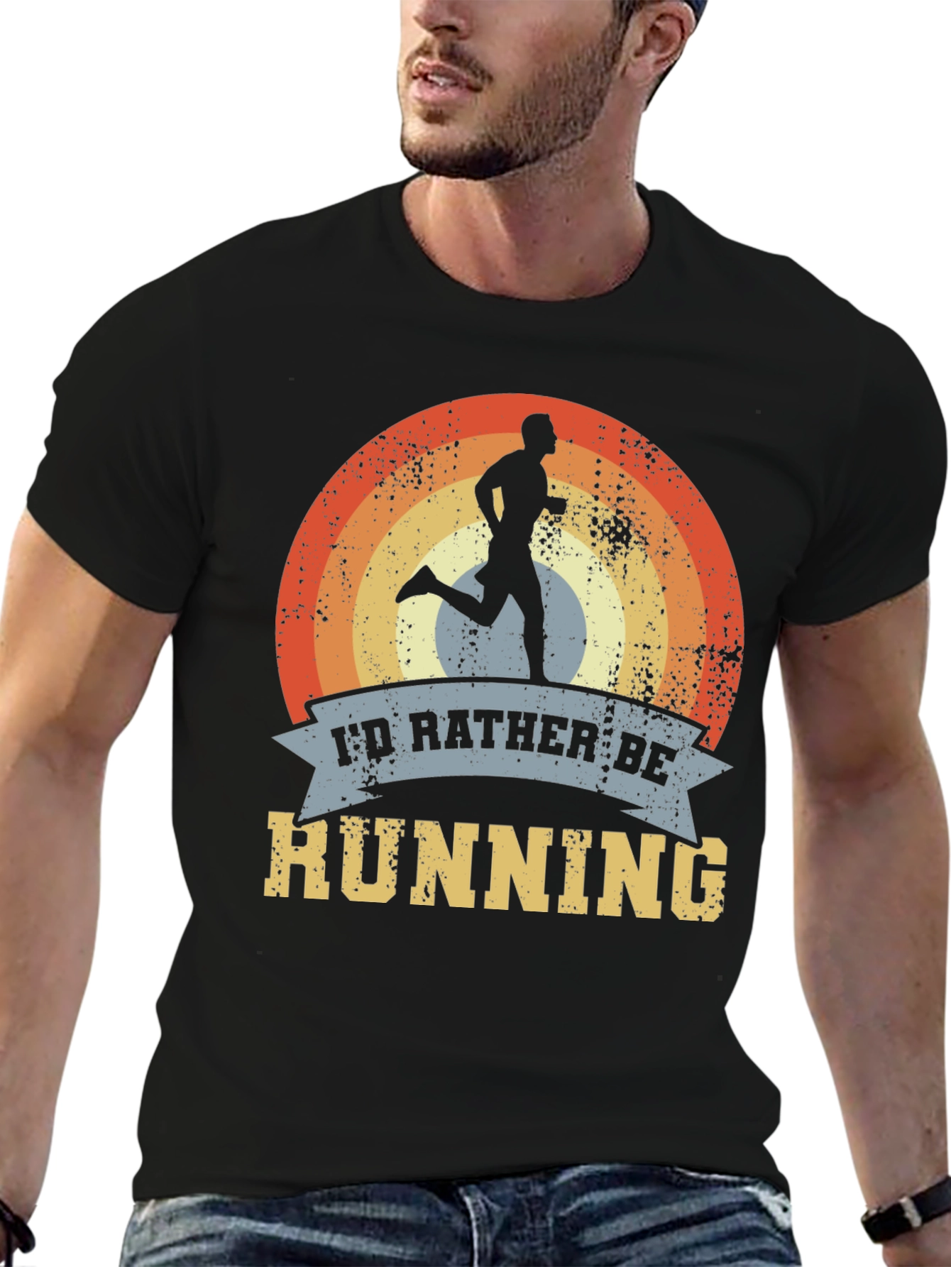 Retro Running T-Shirt - Id Rather Be Running
