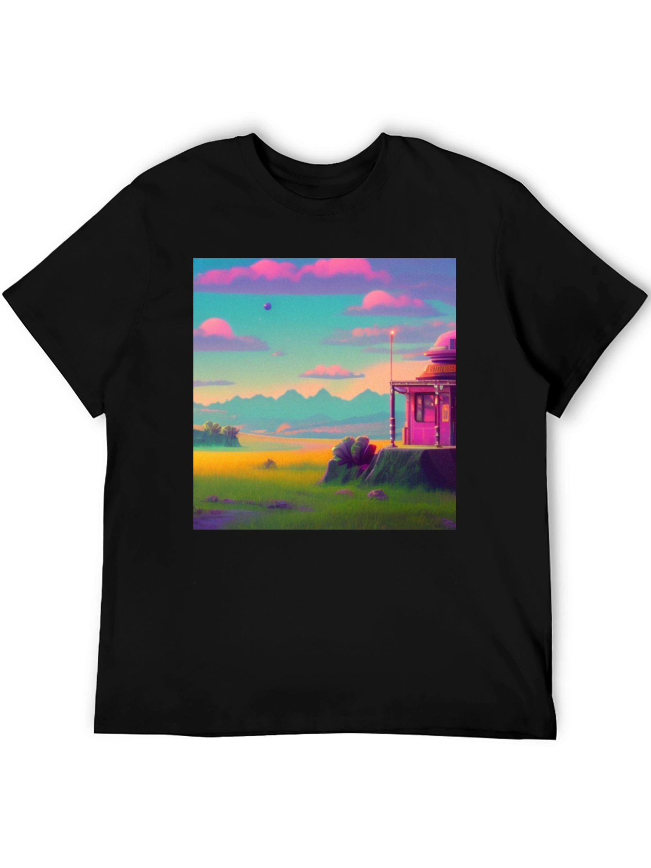 Vaporwave Landscape Graphic Tee - Retro Style