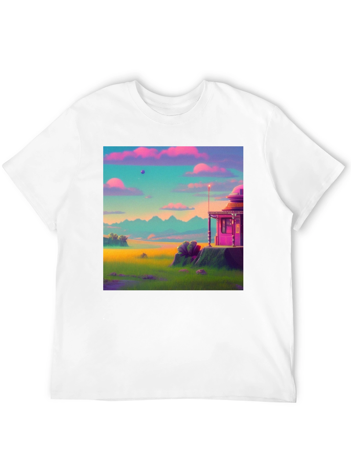 Vaporwave Landscape Graphic Tee - Retro Style