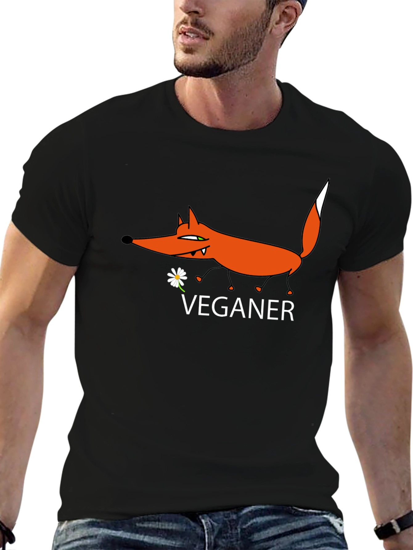 Vegan Fox Graphic Tee - Stylish Animal Lover Shirt