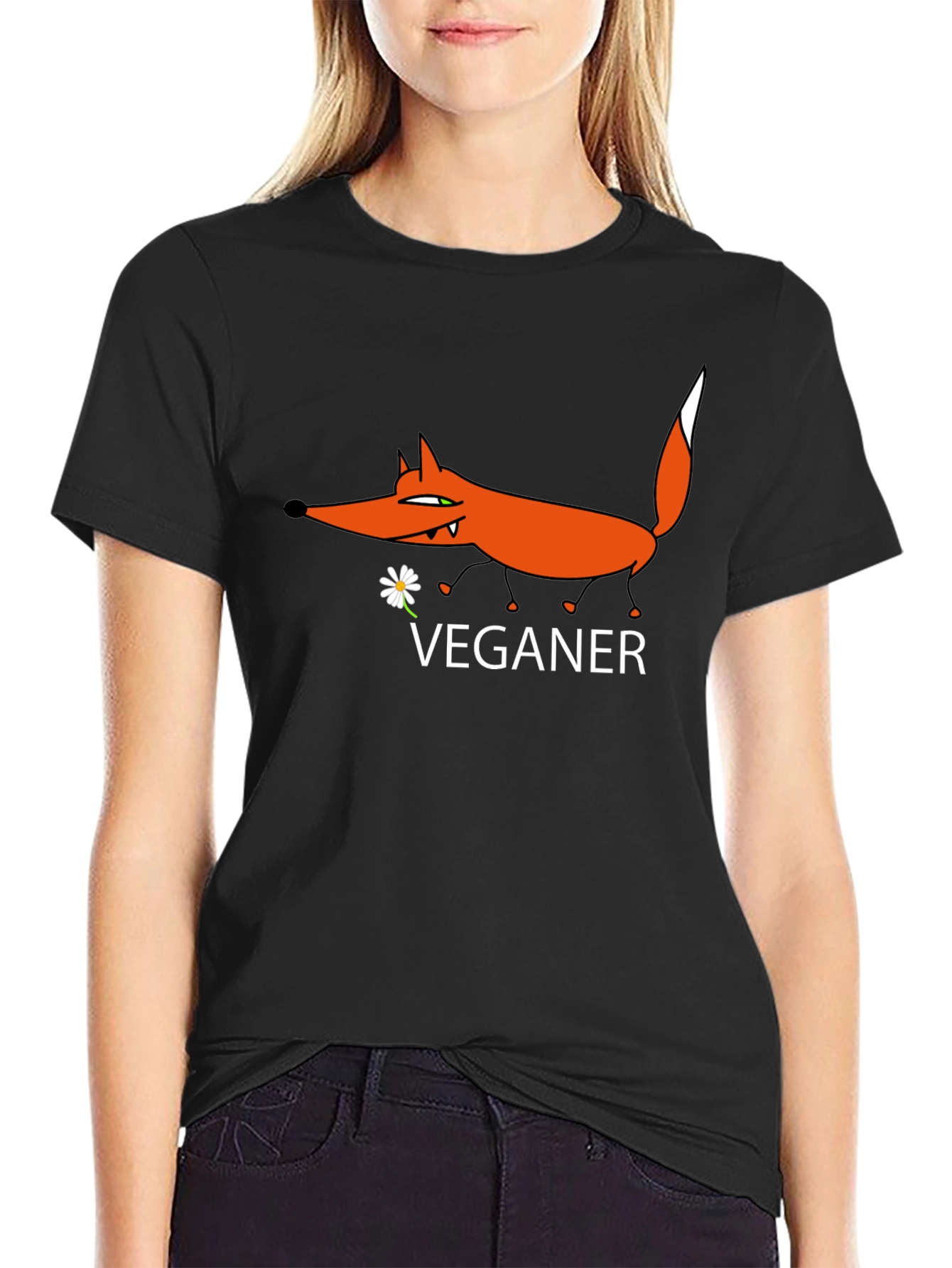 Vegan Fox Graphic Tee - Stylish Animal Lover Shirt