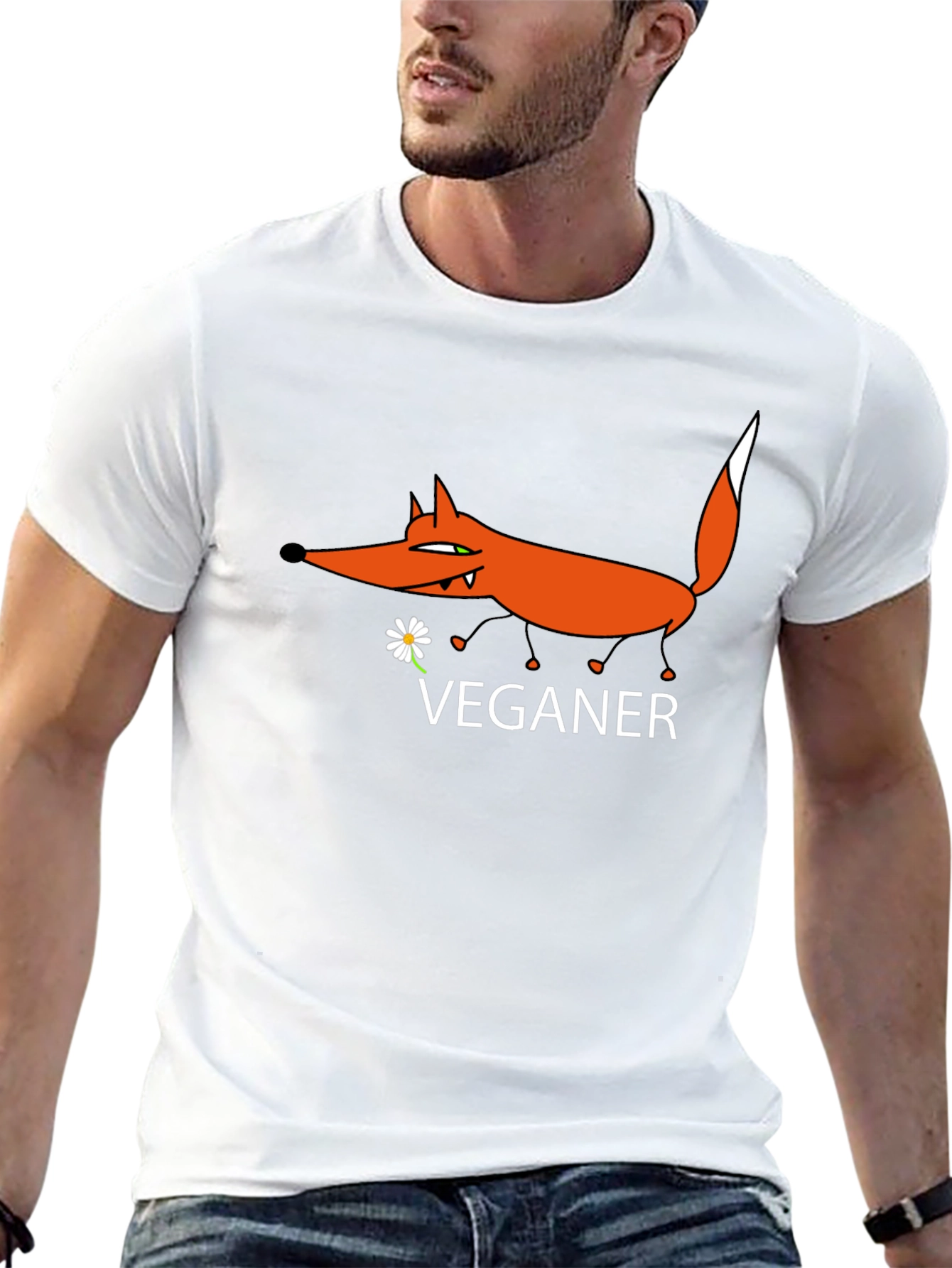 Vegan Fox Graphic Tee - Stylish Animal Lover Shirt