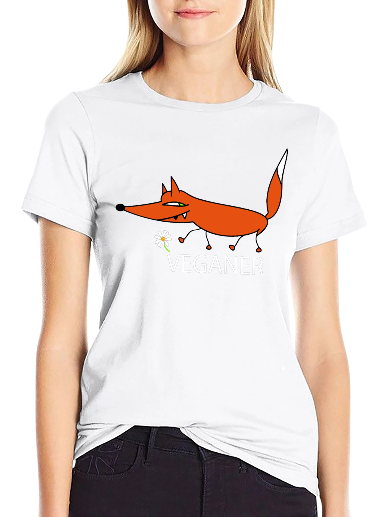 Vegan Fox Graphic Tee - Stylish Animal Lover Shirt