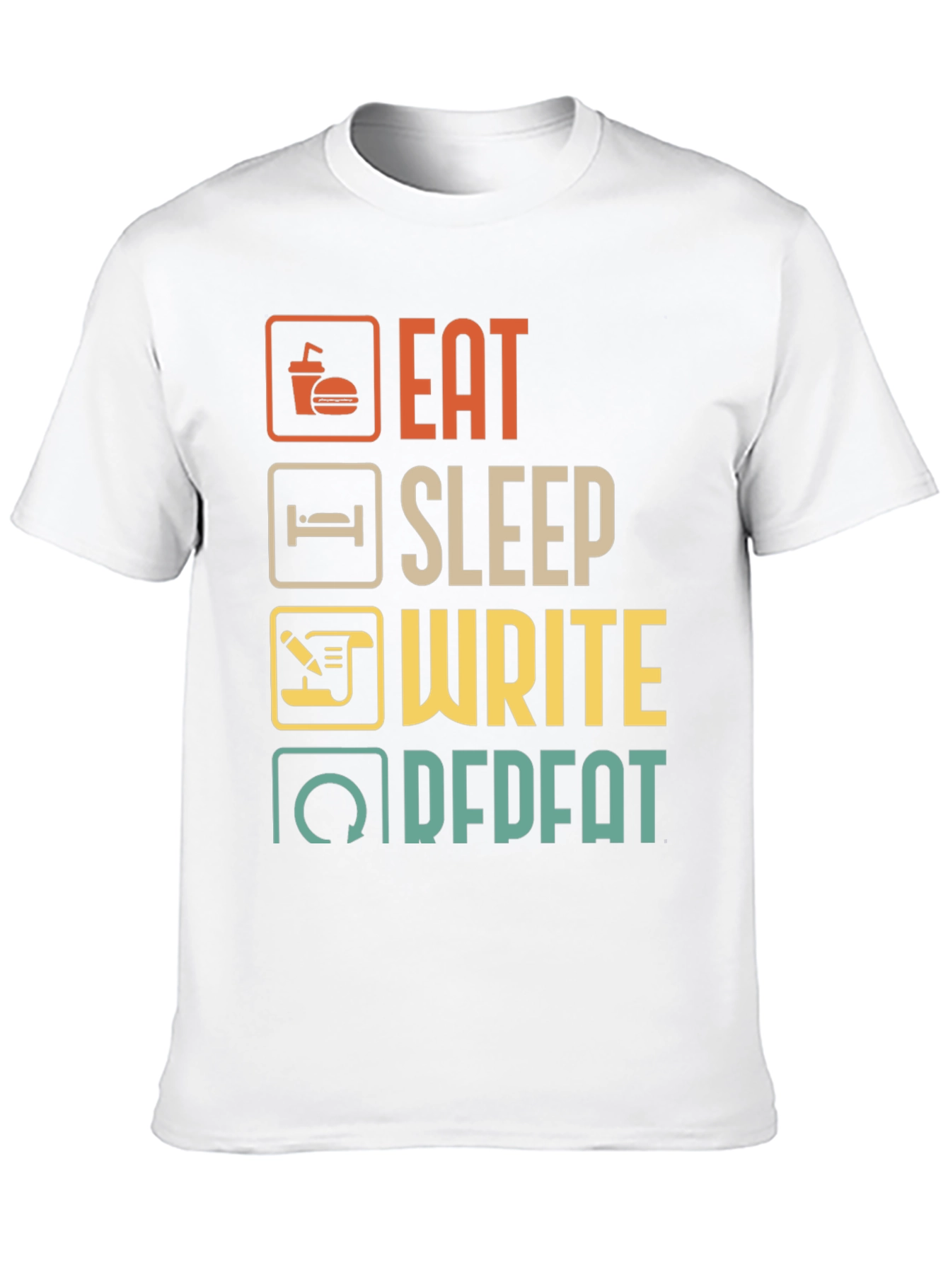 Eat Sleep Write Repeat Black T-Shirt