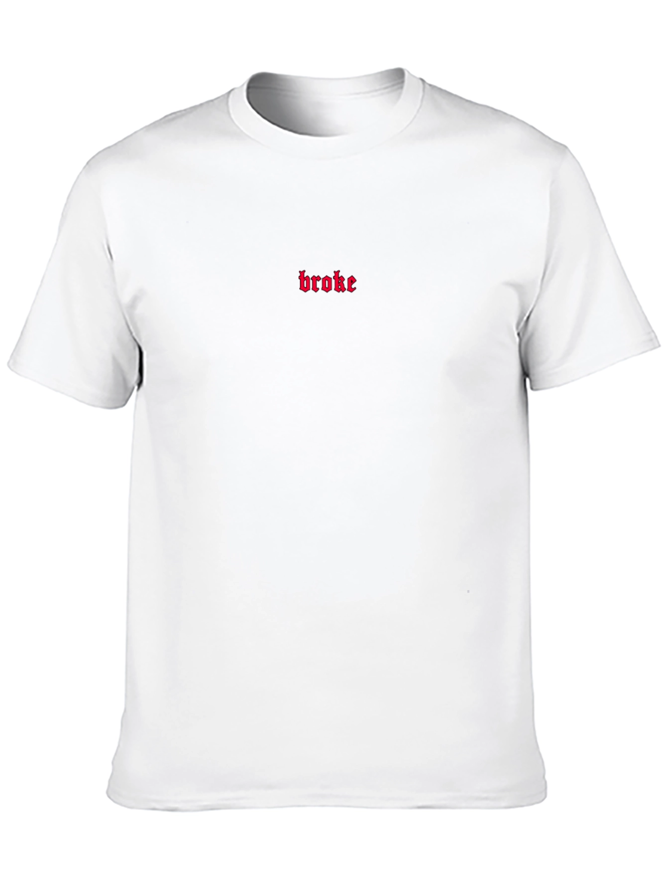 Broke Embroidered Graphic Tee - Casual Black T-Shirt