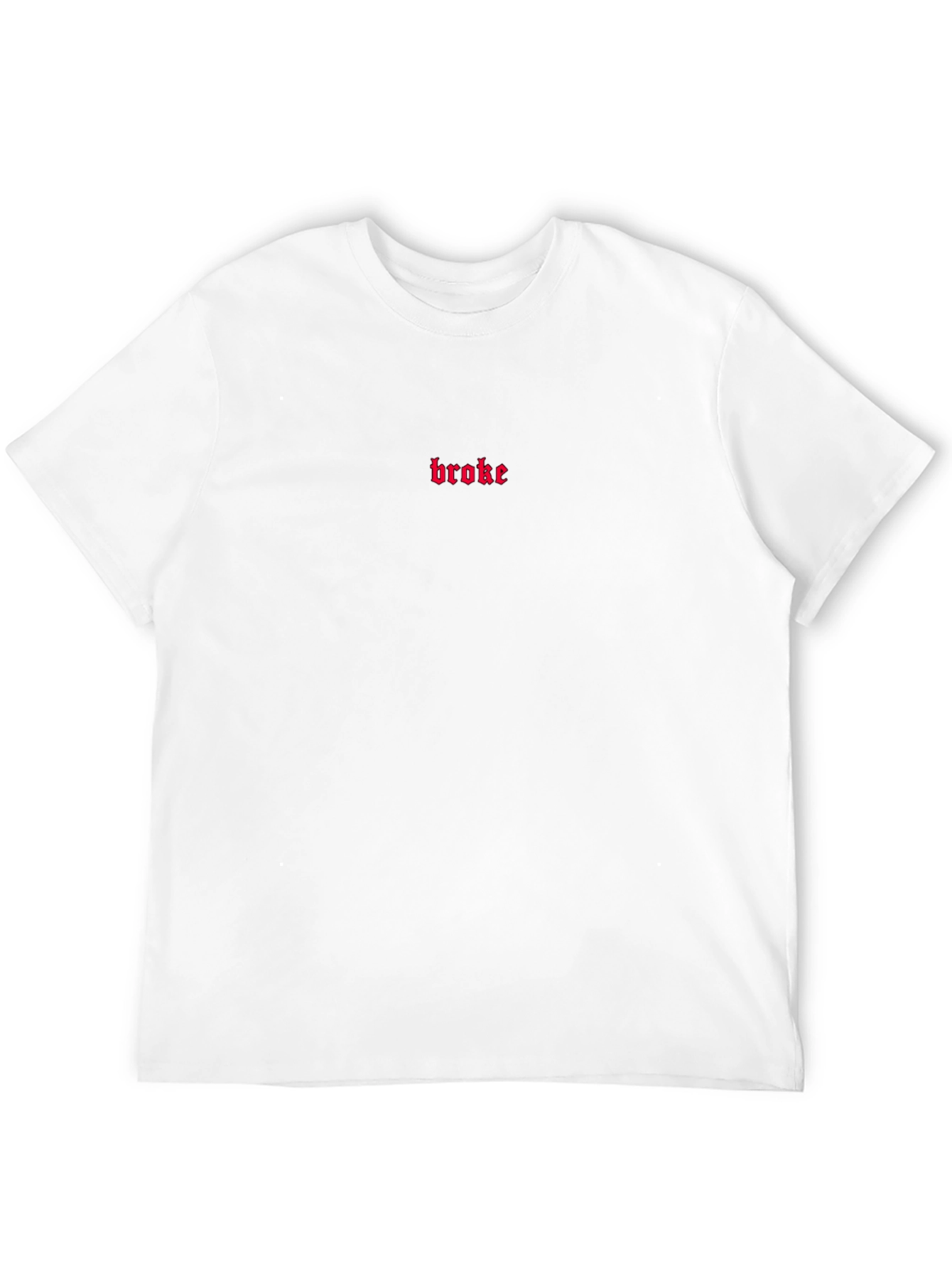 Broke Embroidered Graphic Tee - Casual Black T-Shirt