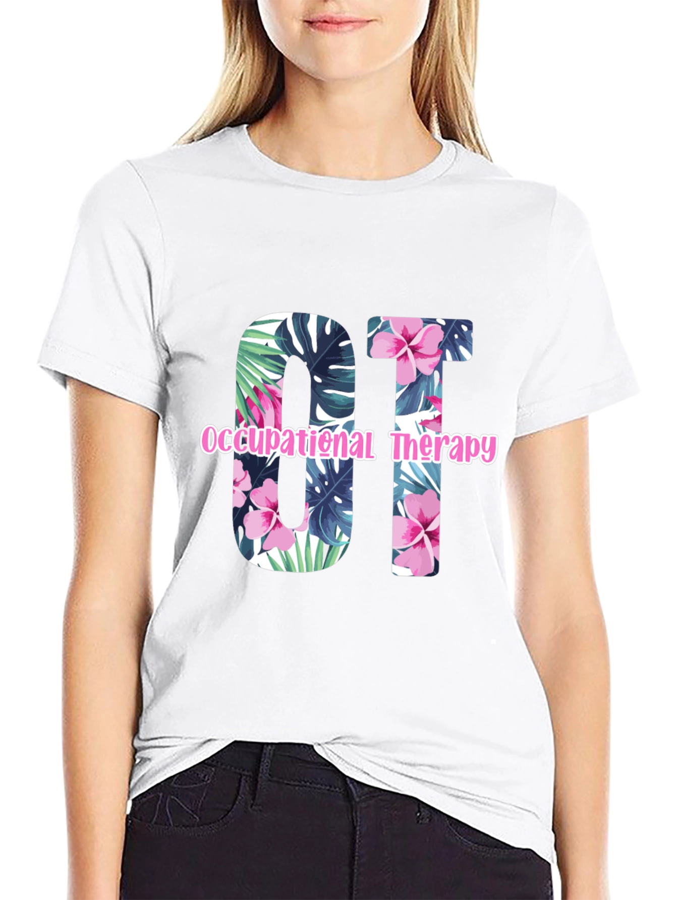 Floral OT Occupational Therapy T-Shirt