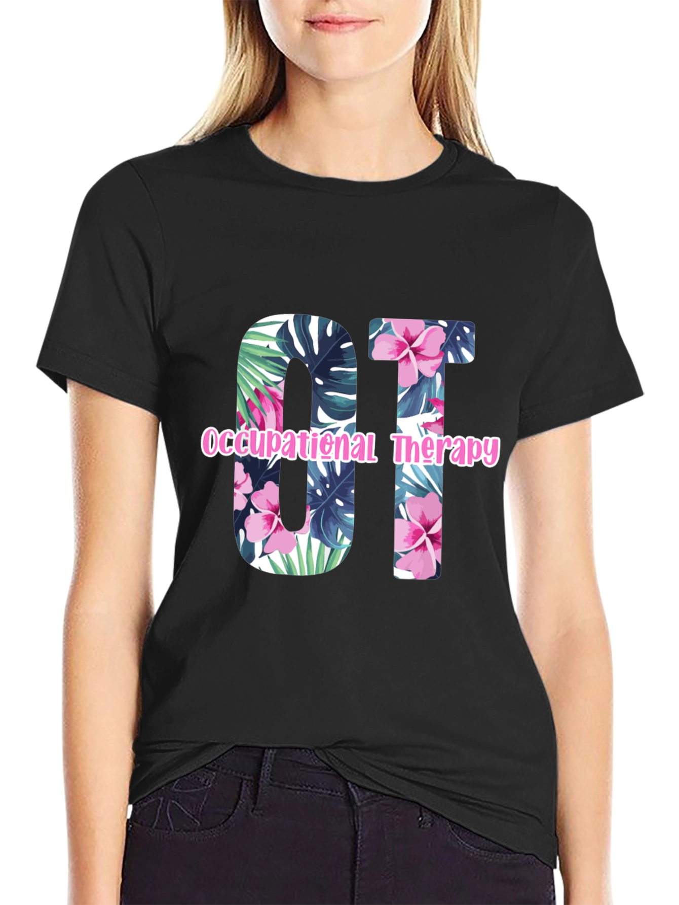 Floral OT Occupational Therapy T-Shirt